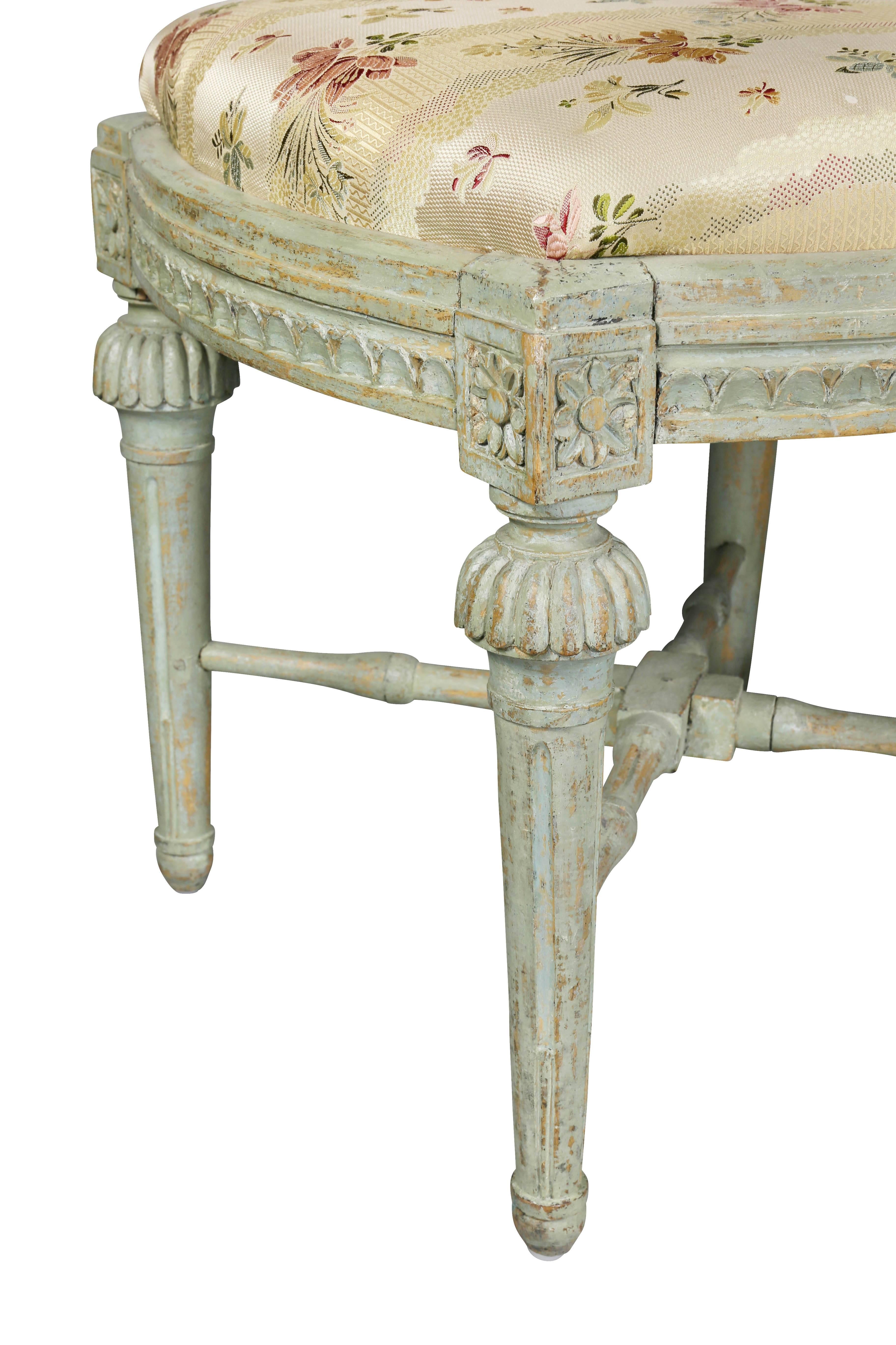 Pair of Swedish Neoclassic Painted Footstools For Sale 1