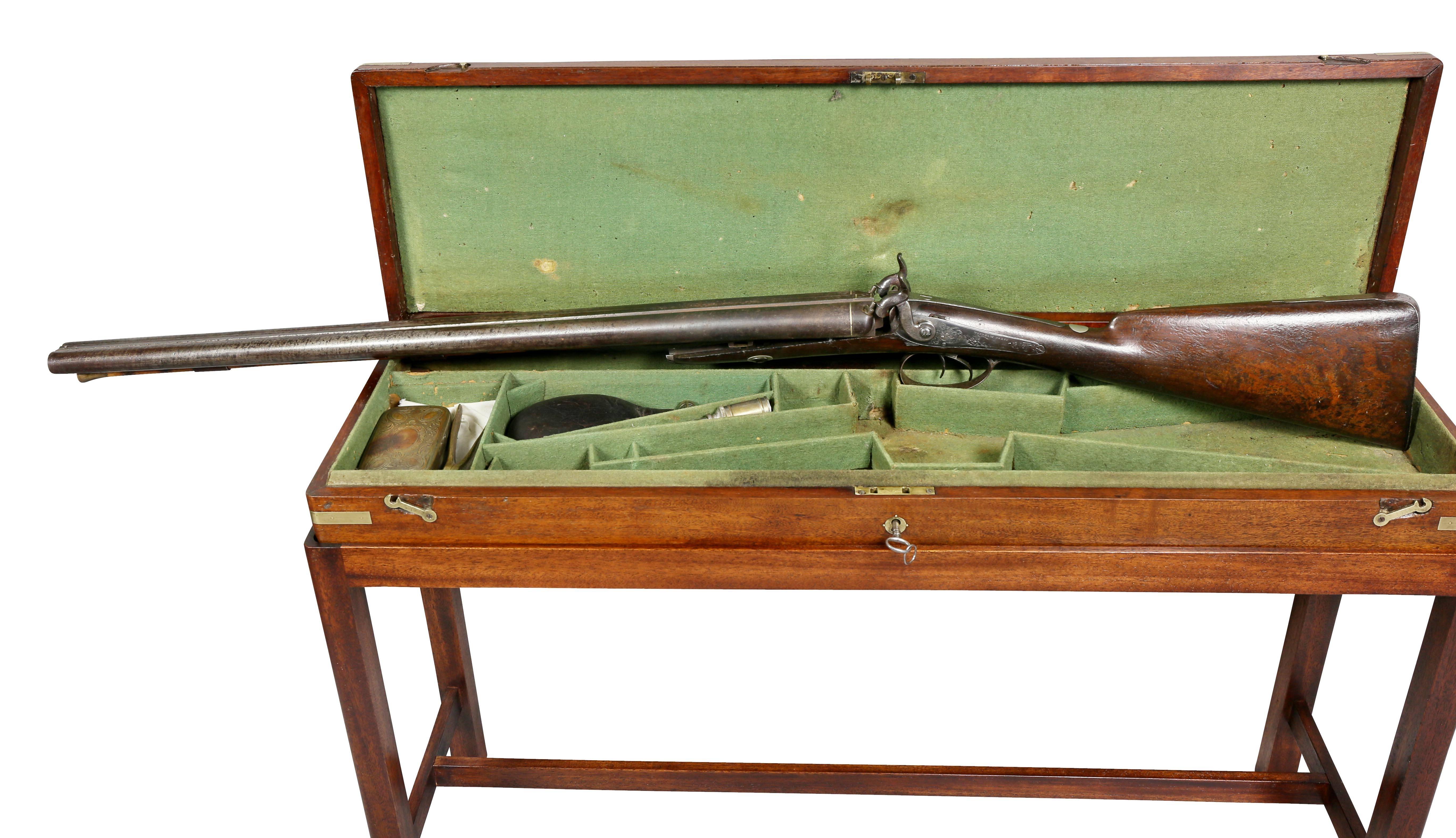 Regency Mahogany and Brass-Mounted Gun Case 2