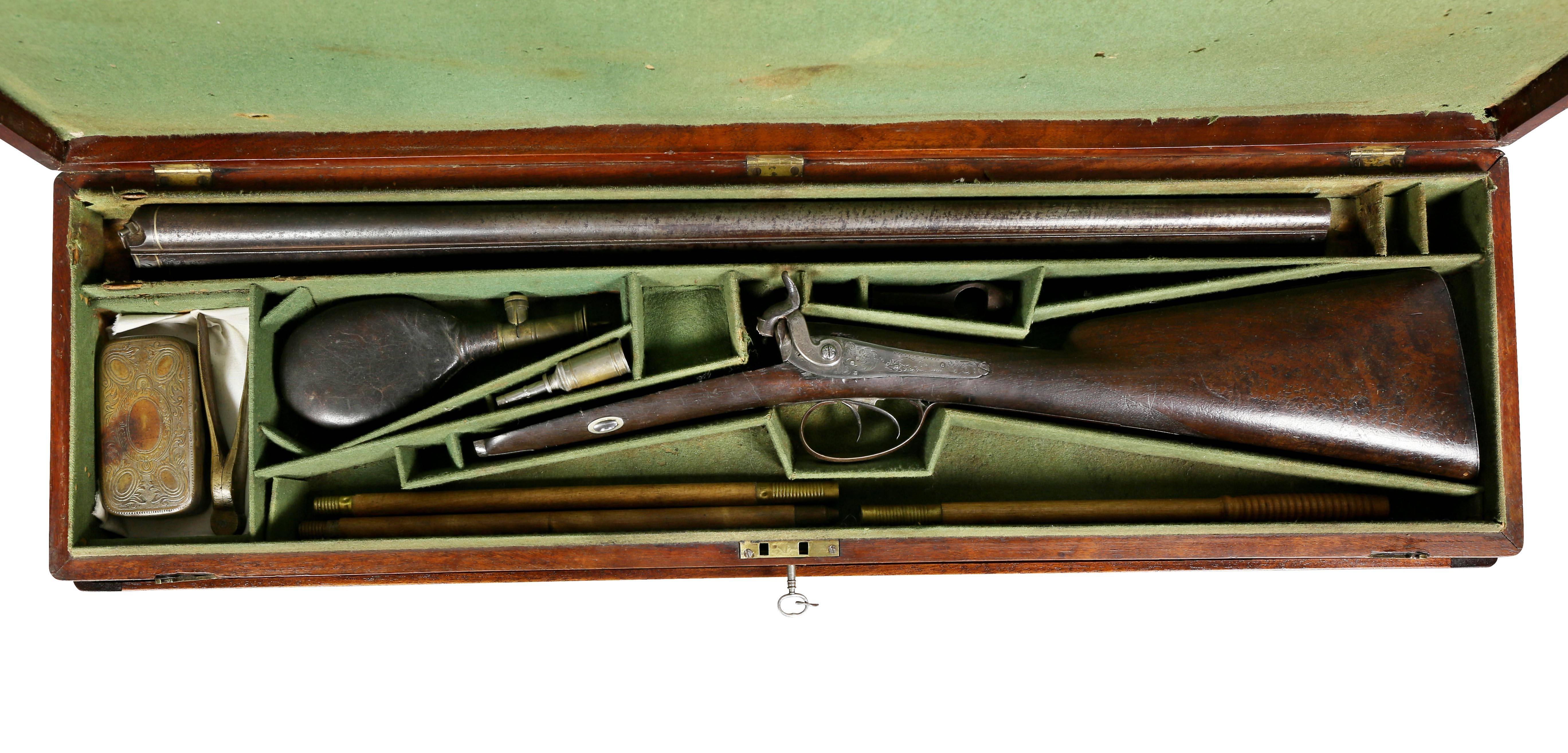 19th Century Regency Mahogany and Brass-Mounted Gun Case