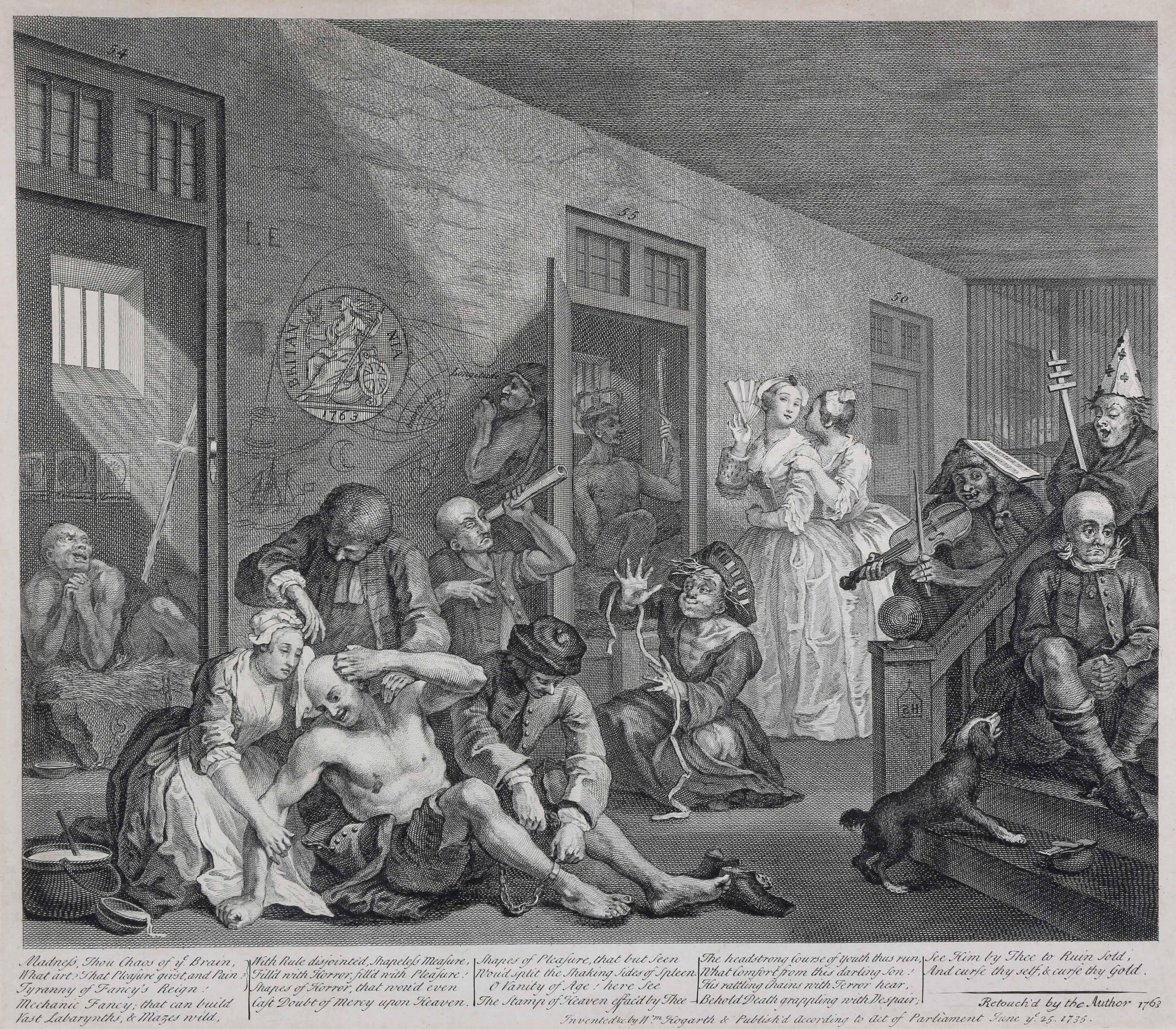 William Hogarth, Complete Set of Eight Engravings of 'The Rakes Progress' In Good Condition In Essex, MA