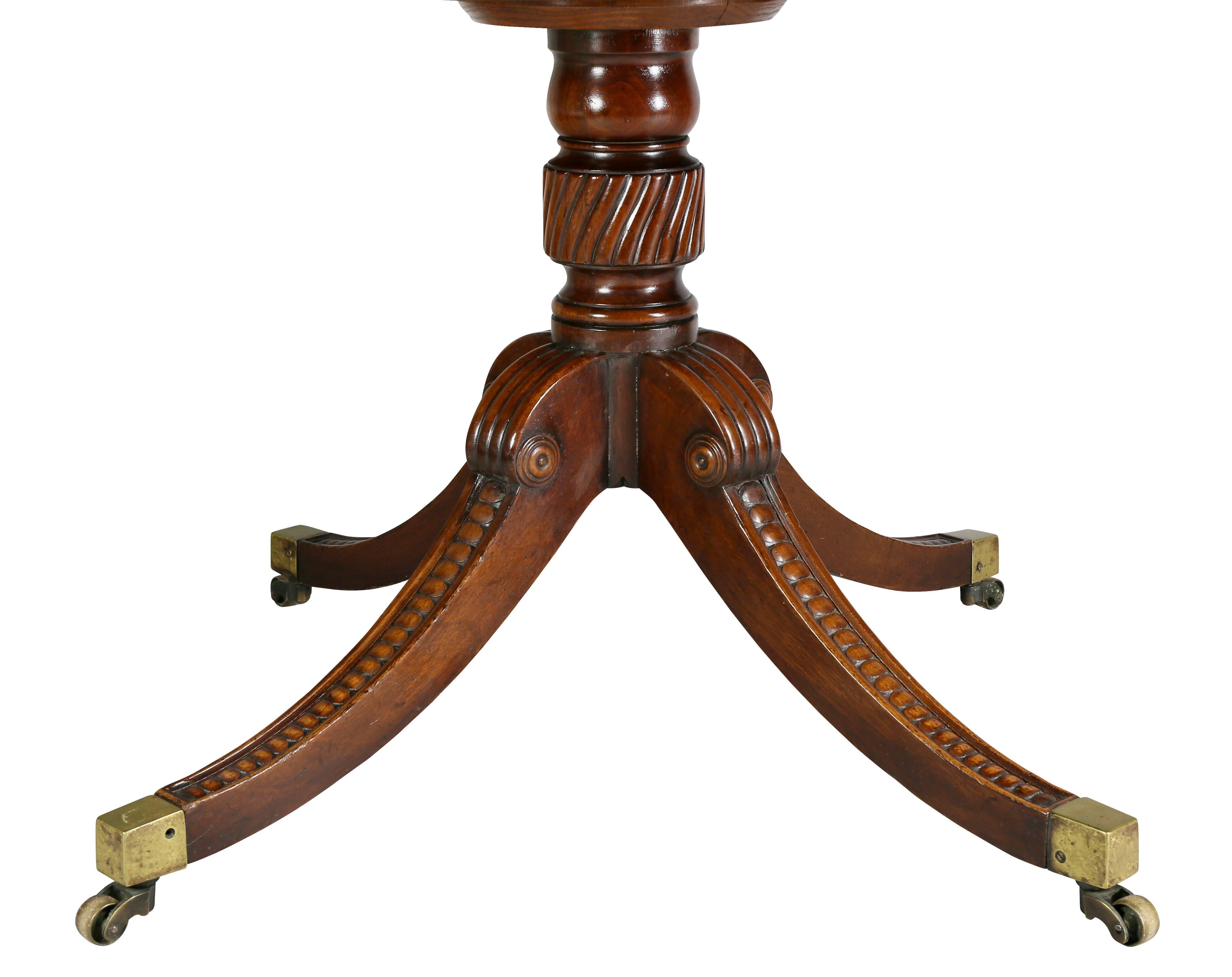 Regency Style Mahogany And Inlaid Drum Table  3