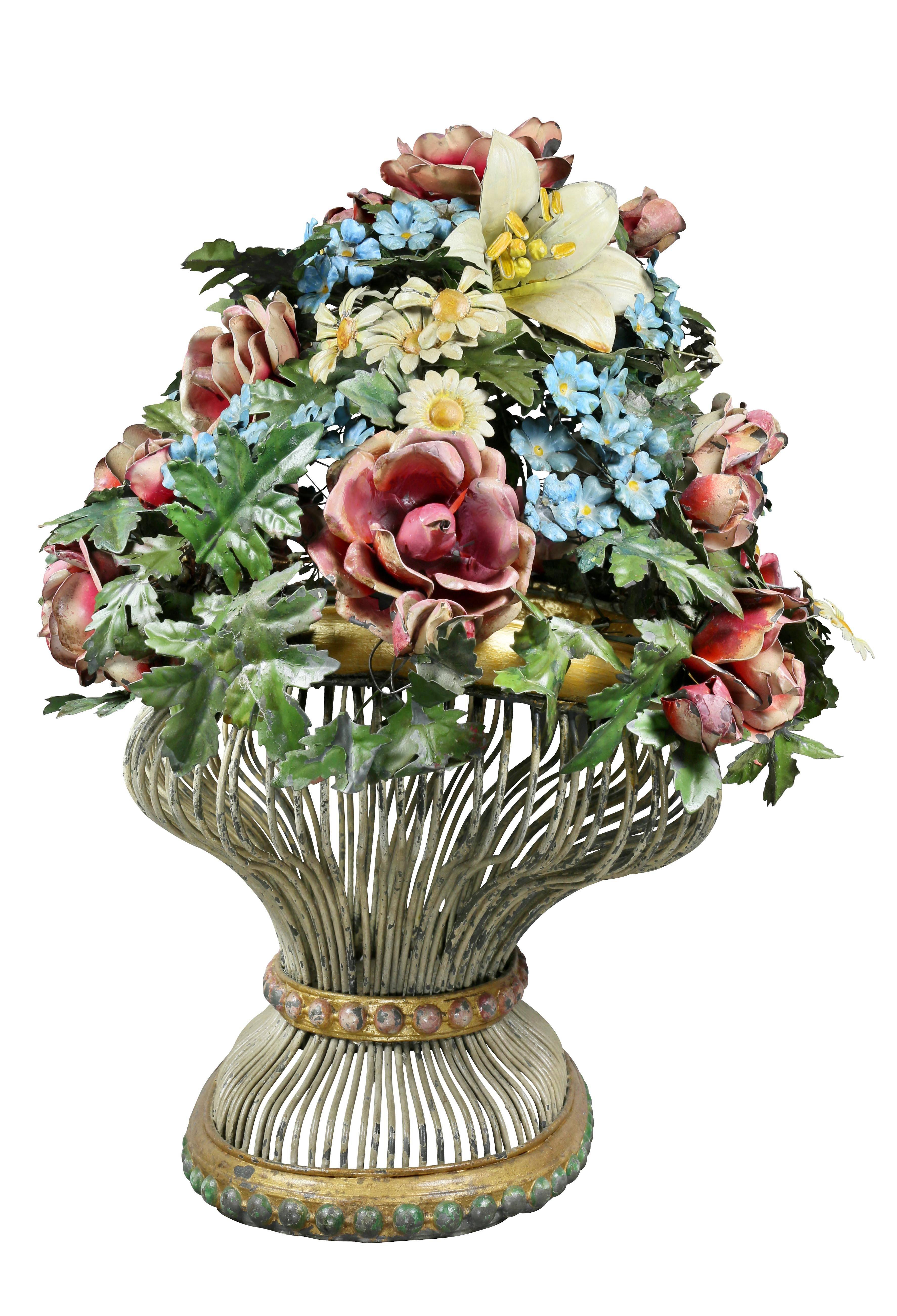 Tôle Large Italian Tole Flower Basket