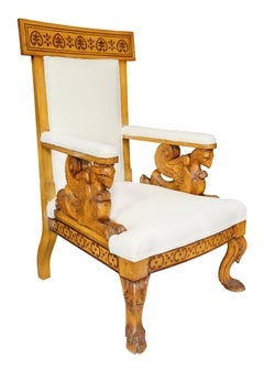 Pair Of  Italian Neoclassical Maple Armchairs Attributed Pelagio Palagi