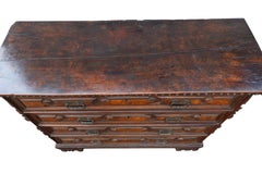 Impressive Italian Baroque Walnut and Burl Walnut Commode