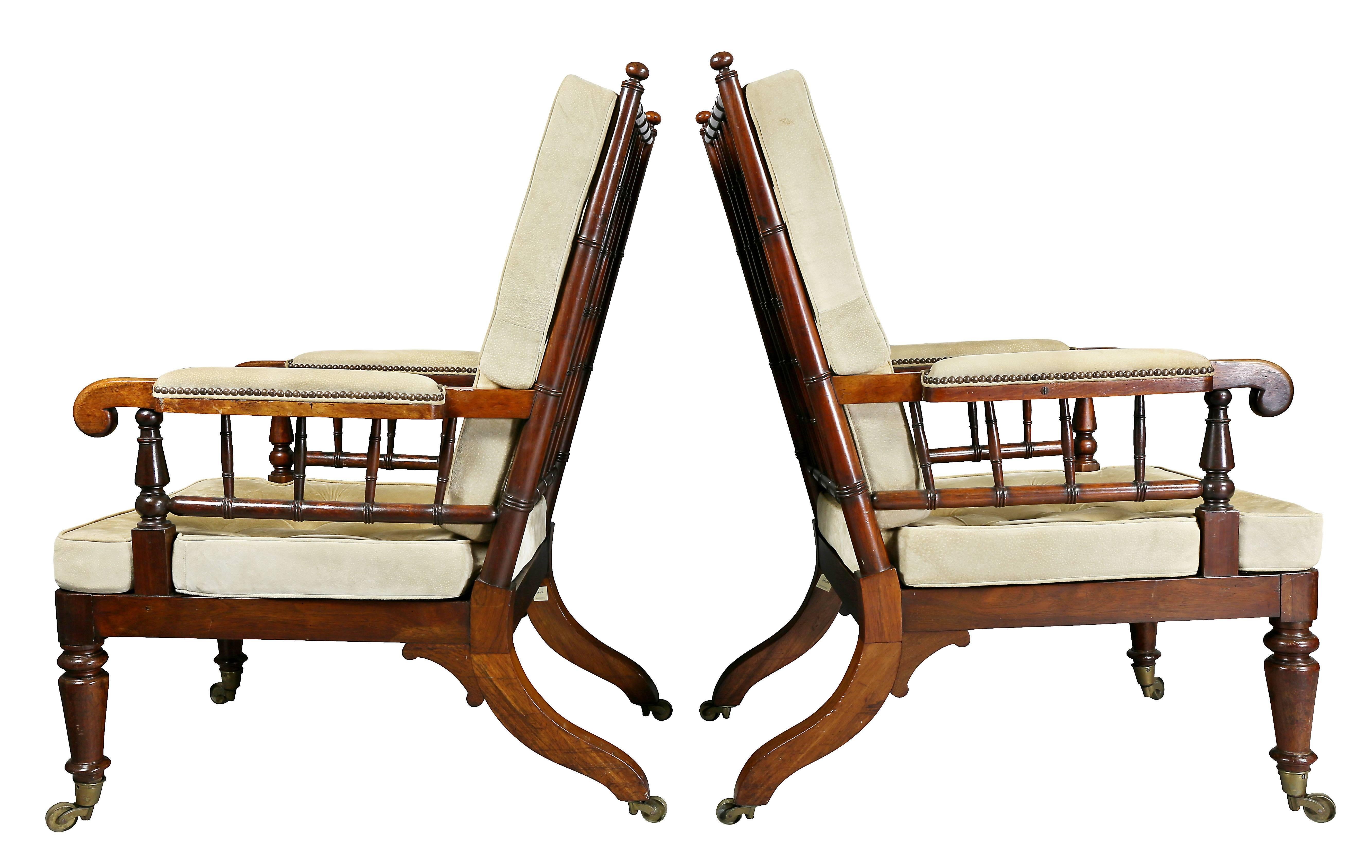 Pair of Late Regency Rosewood Armchairs 4