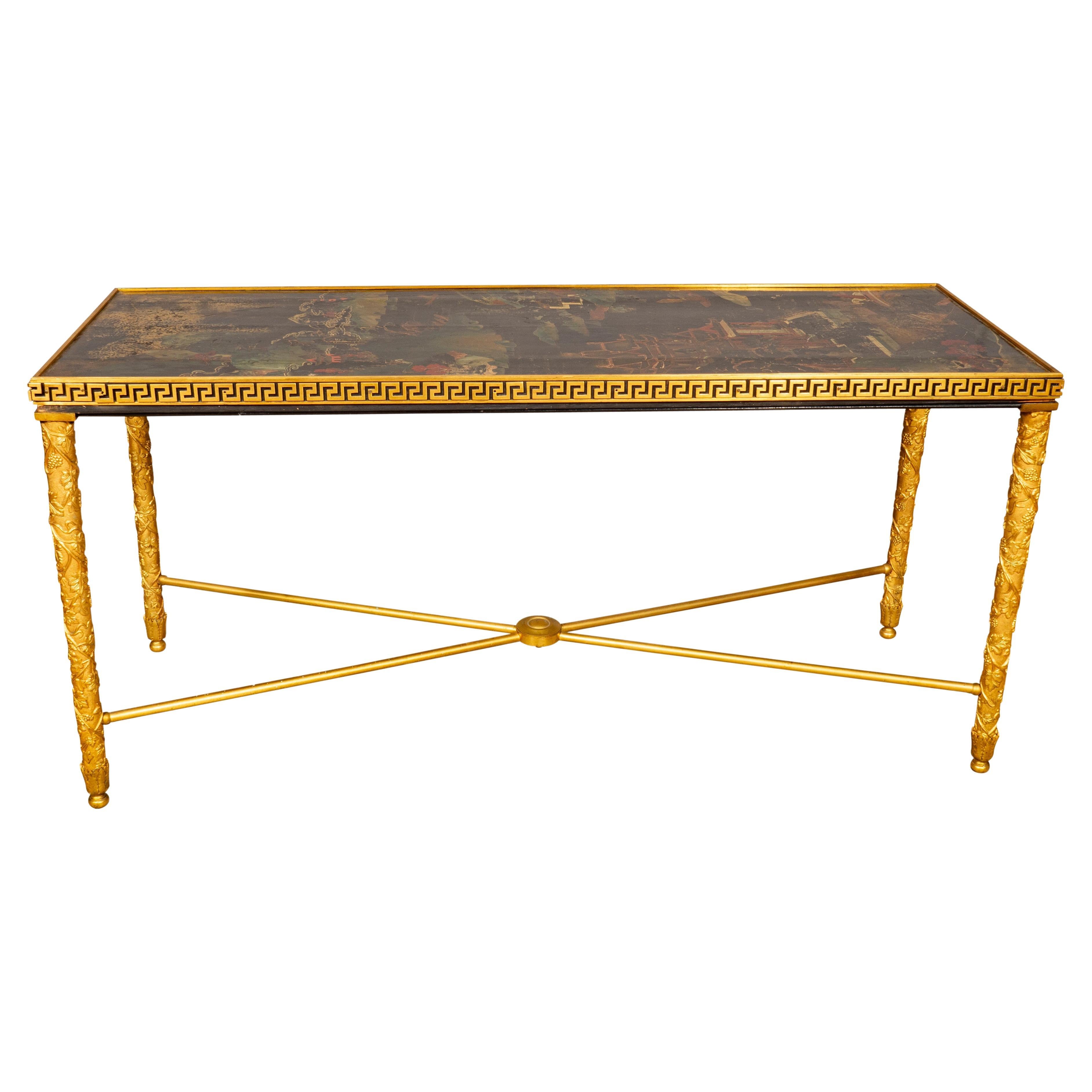 Maison Jansen Bronze and Lacquer Coffee Table