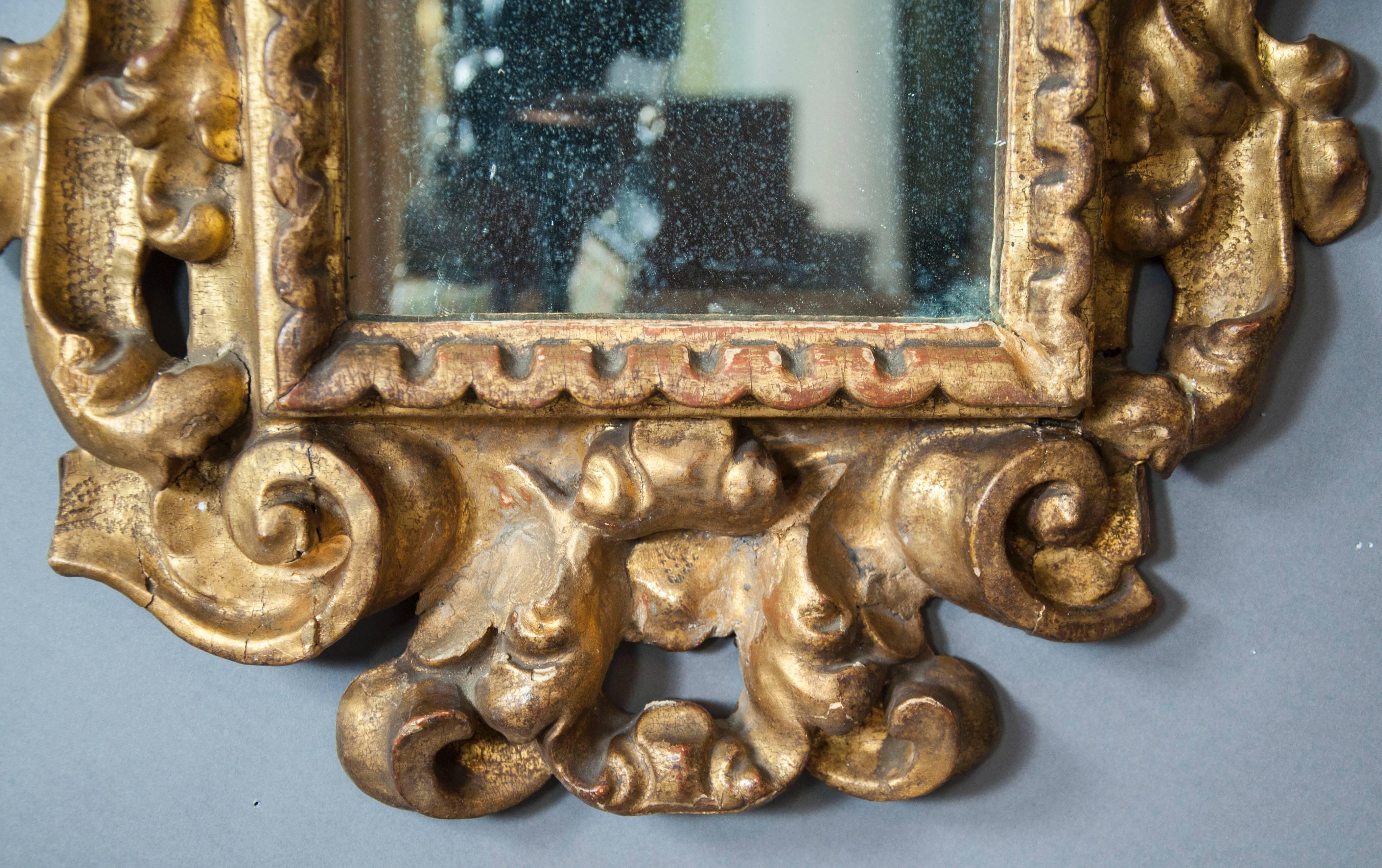 Italian Baroque Giltwood Mirror 3