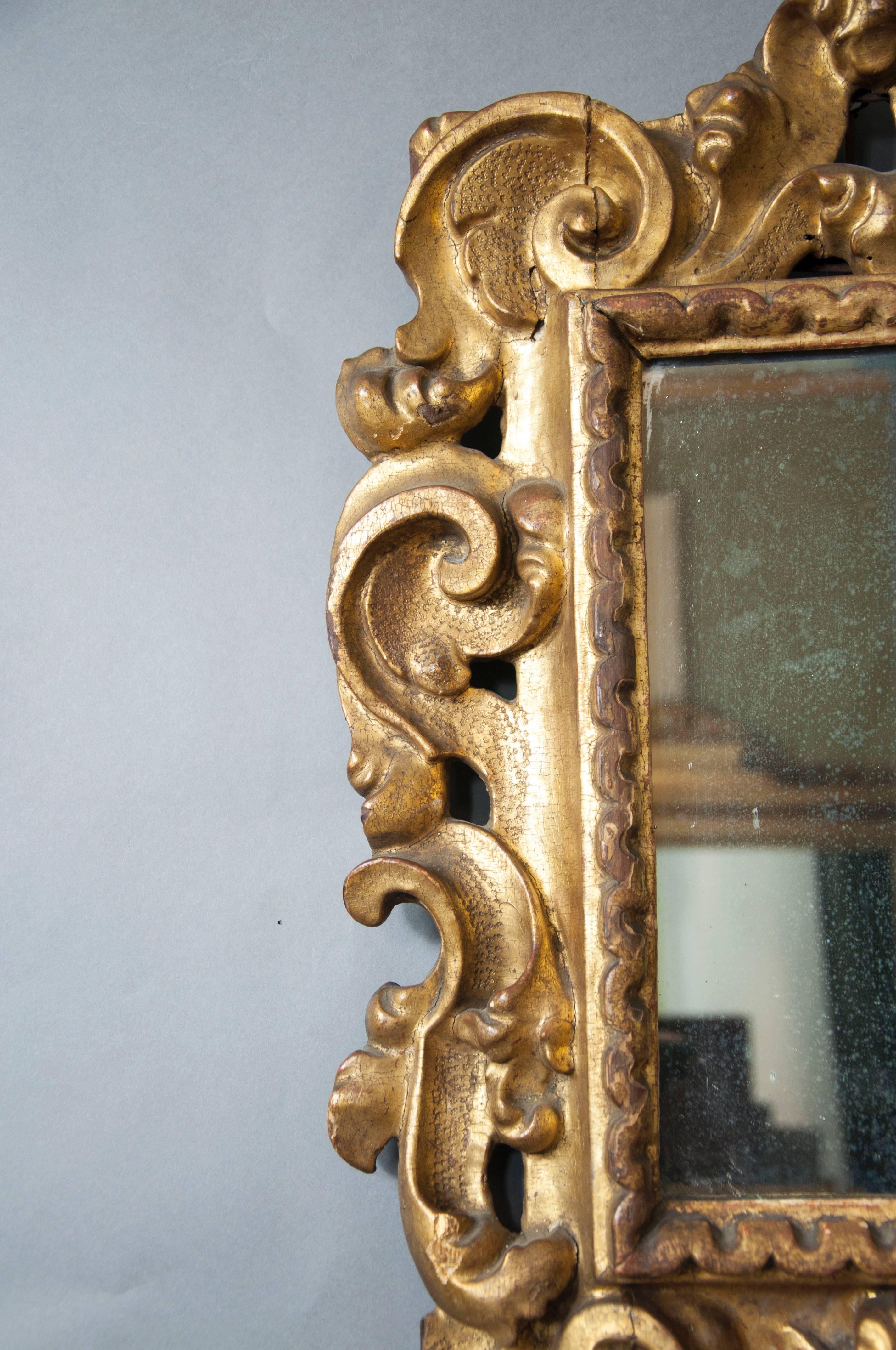 Italian Baroque Giltwood Mirror 2