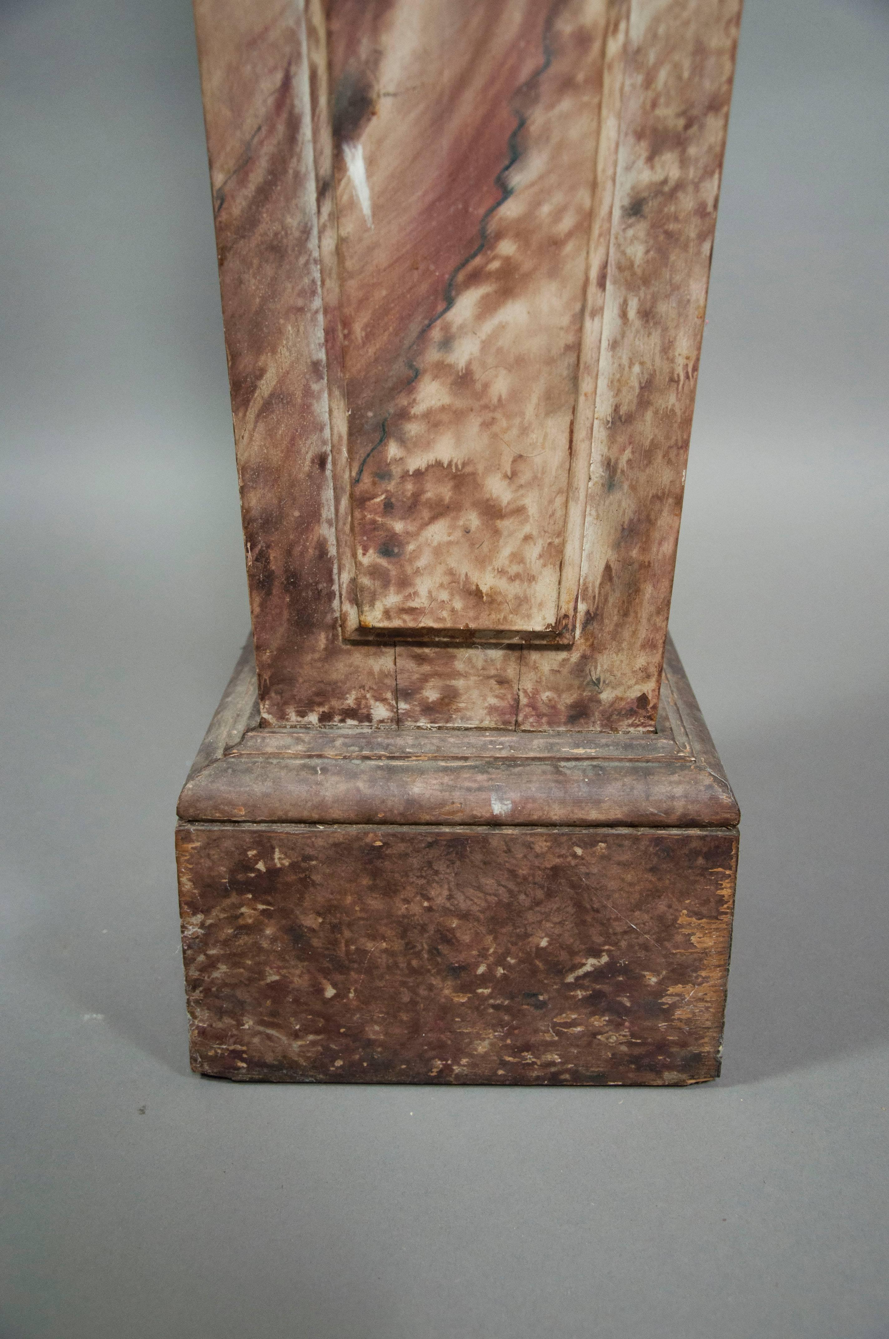 European Faux Marble Wood Pedestal In Good Condition In Essex, MA