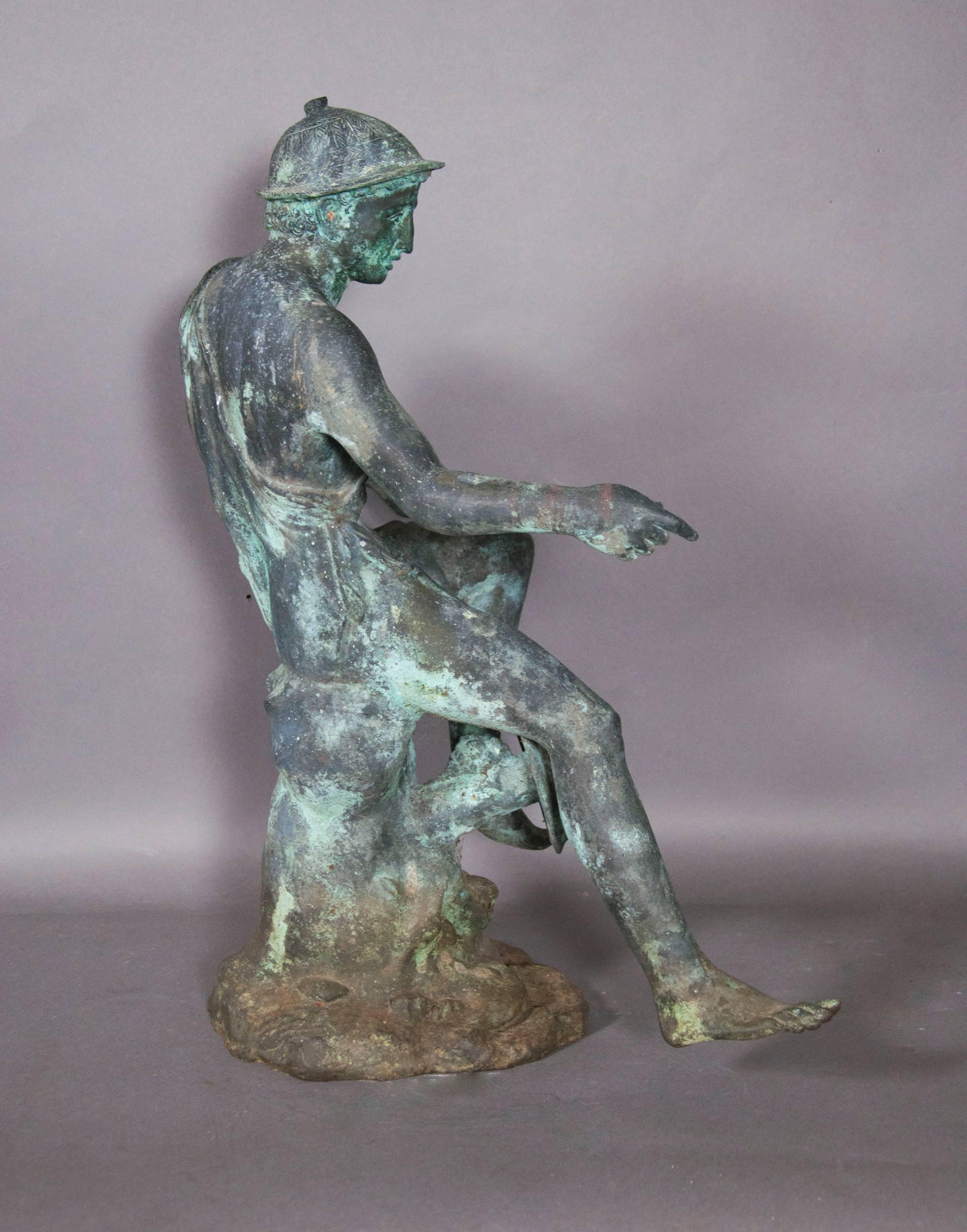 19th Century Italian Grand Tour Bronze Fisherman from Casa della Fontana Piccola