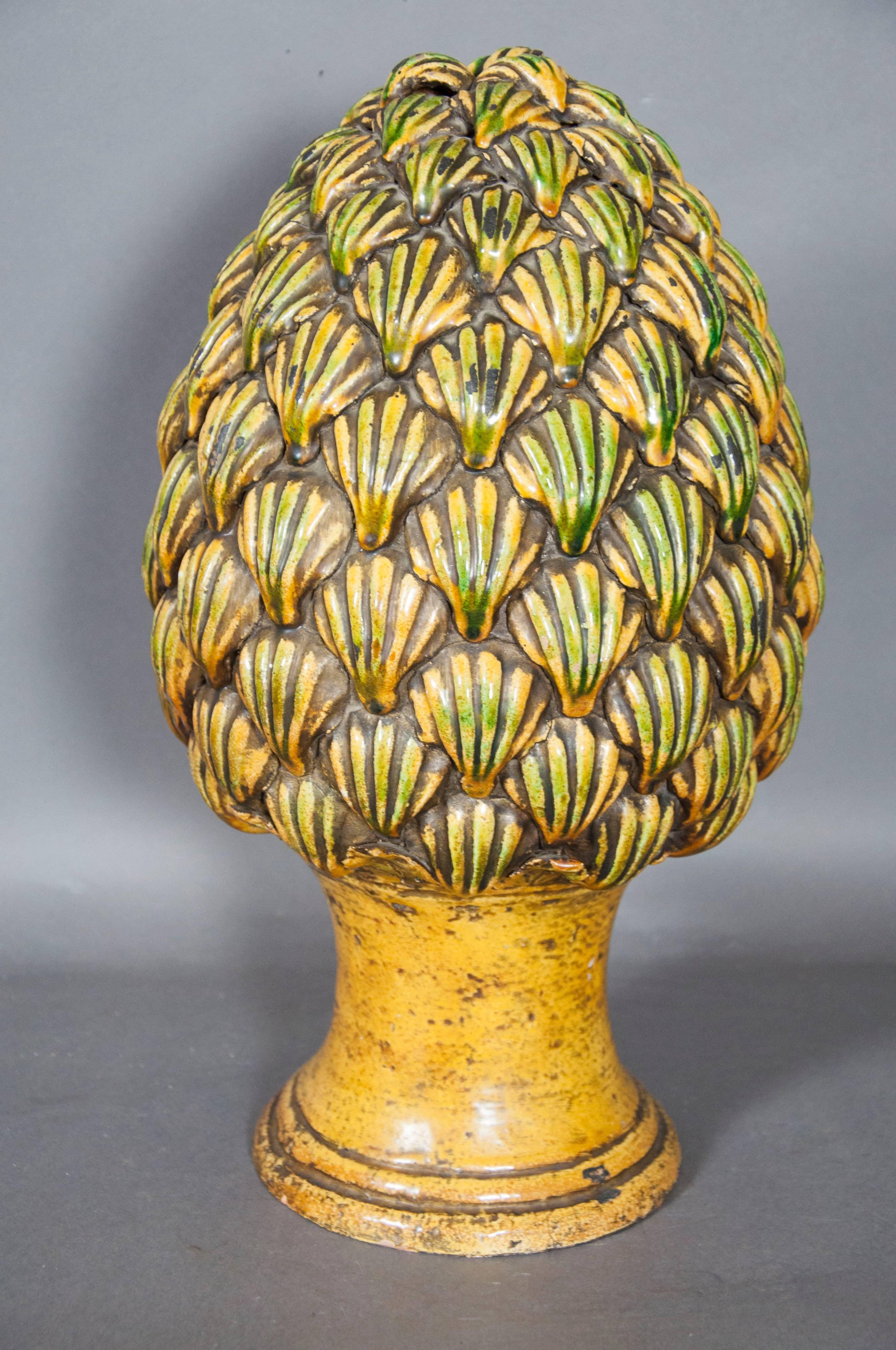 italian ceramic pine cone