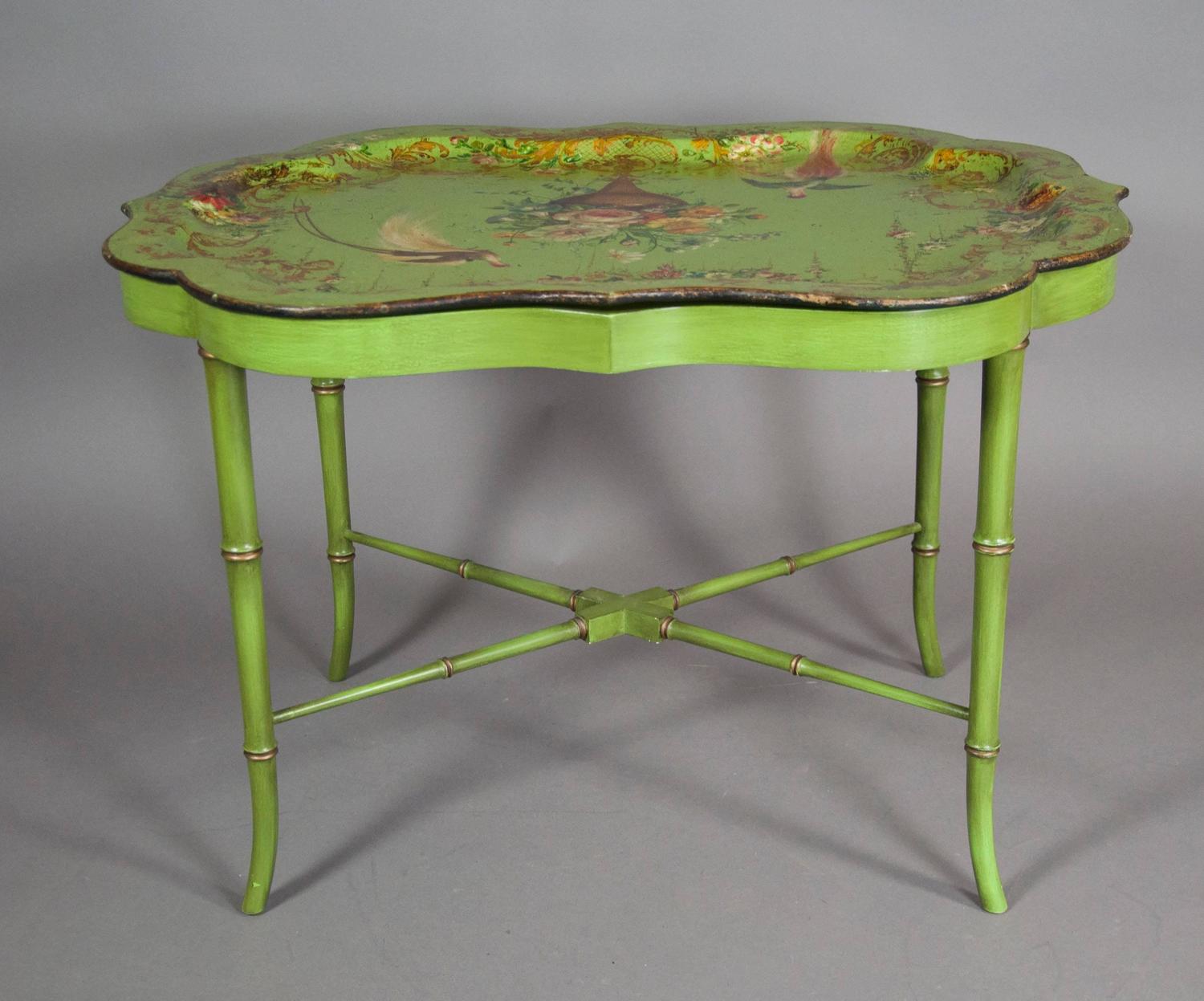 Victorian Papier Mâché Tray Top Coffee Table For Sale at 1stdibs