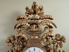 Swedish Neoclassic Giltwood Wall Clock