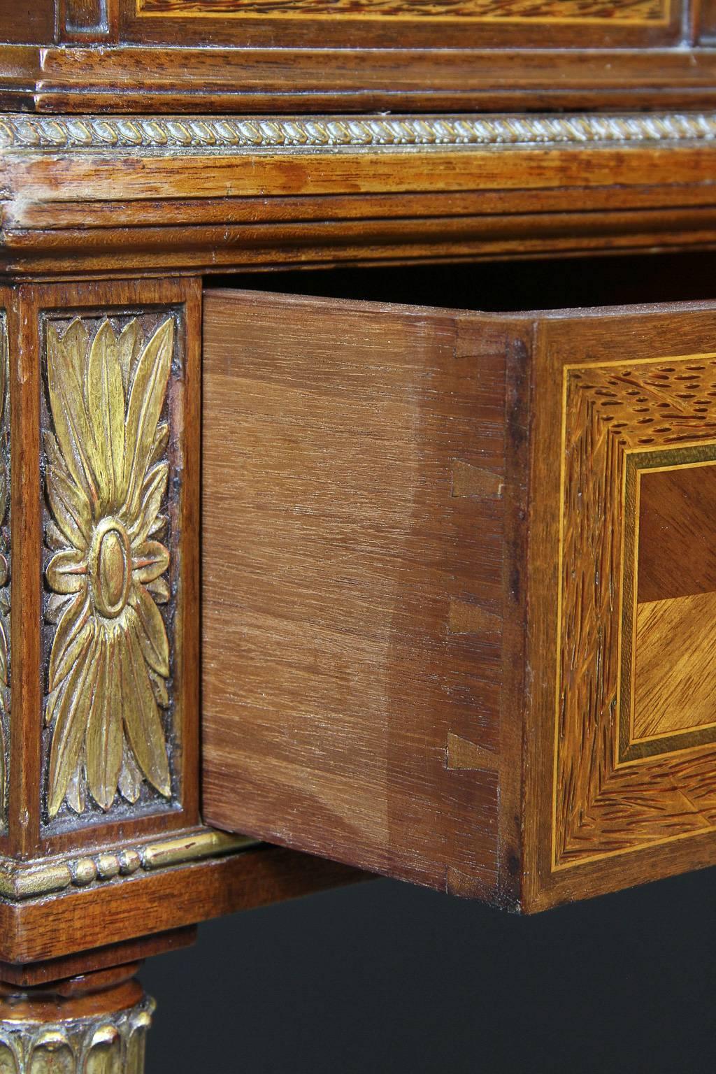 English Fine Regency Style Mahogany, Carved and Gilded Carlton House Desk by Gillows