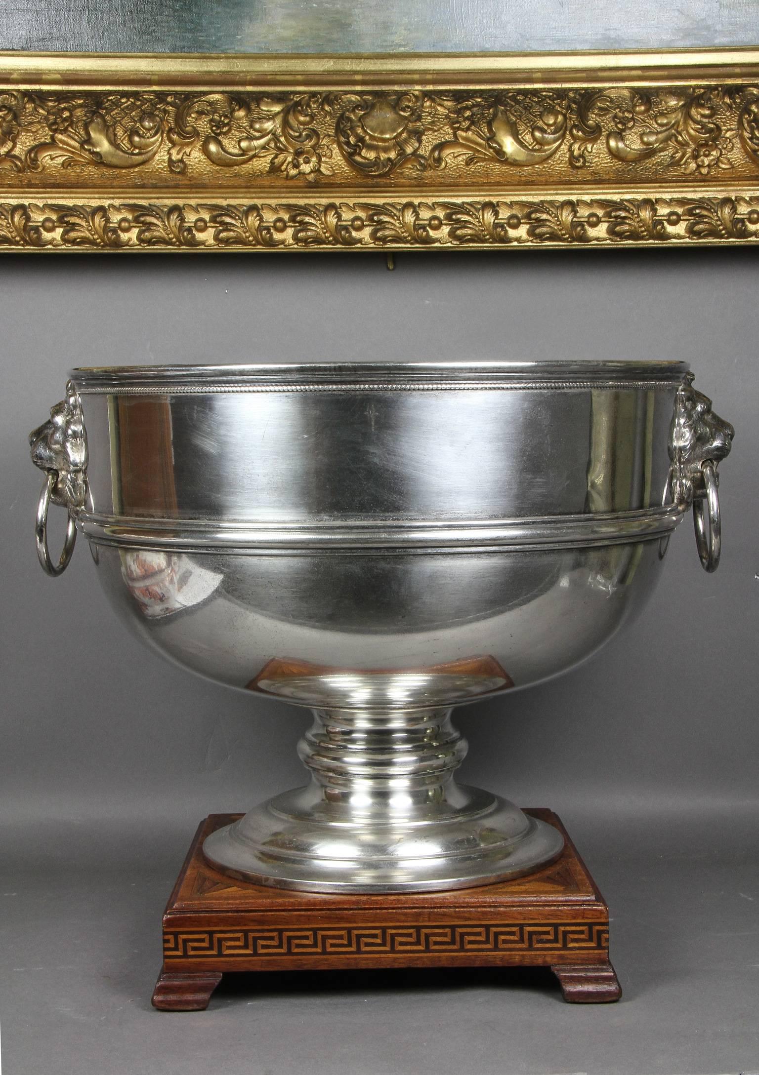 Regency Silver Plated Footed Punch Bowl Bearing the Arms of the City of Bath 1