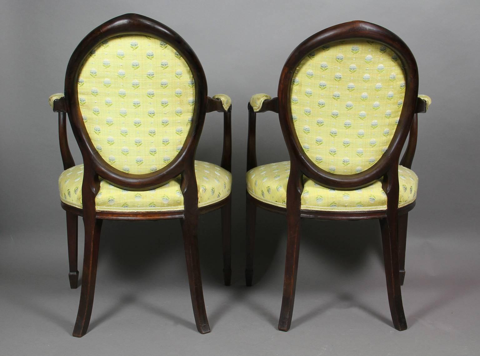 Pair of George III Mahogany Armchairs In Good Condition For Sale In Essex, MA
