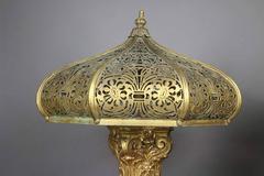 Pair of Unusual Napoleon III Giltwood and Marble Floor Lamps