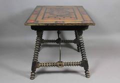 Spanish Baroque Rosewood and Faux Tortoiseshell Coffee Table