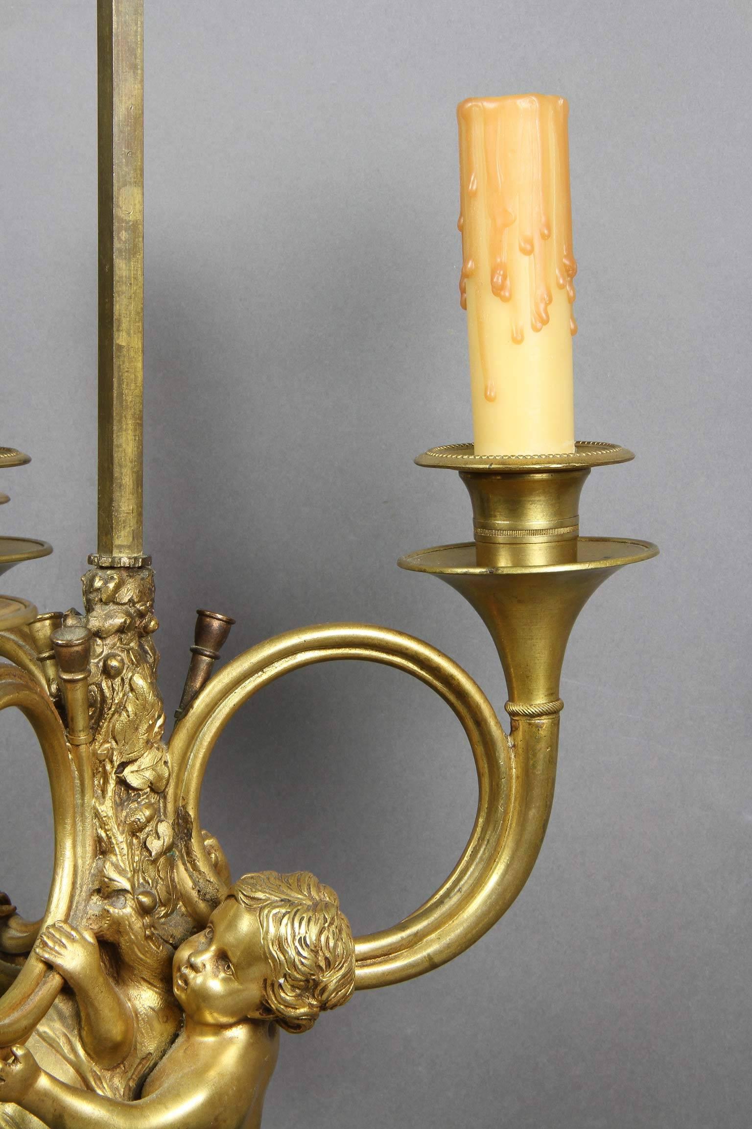 Late 18th Century French Bronze and Marble Table Lamp