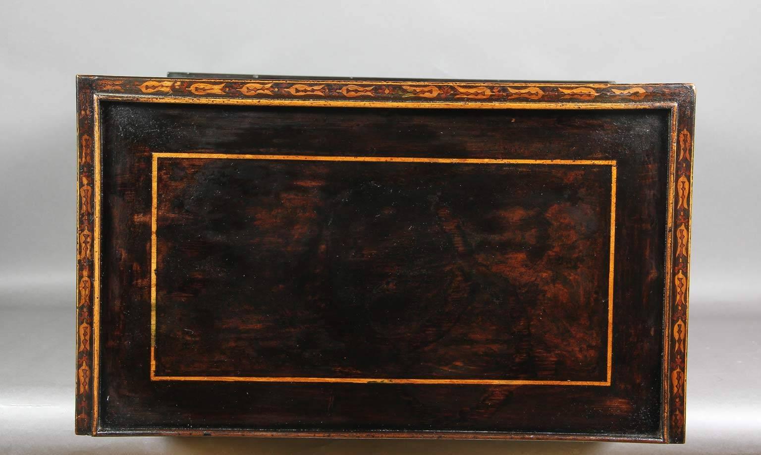 Regency Penwork Dwarf Cabinet on Stand 2