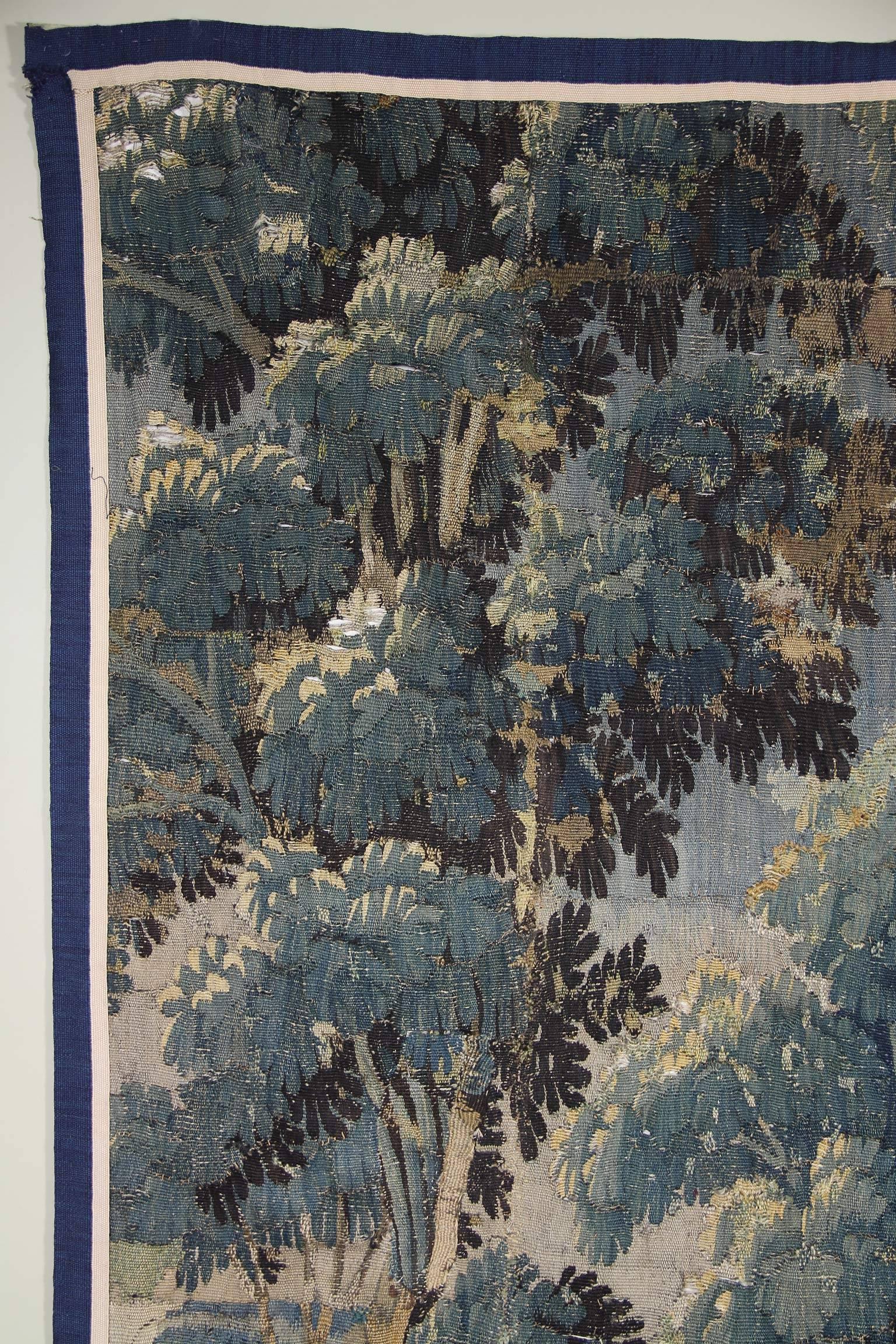 Early 18th Century Flemish Verdure Tapestry Fragment