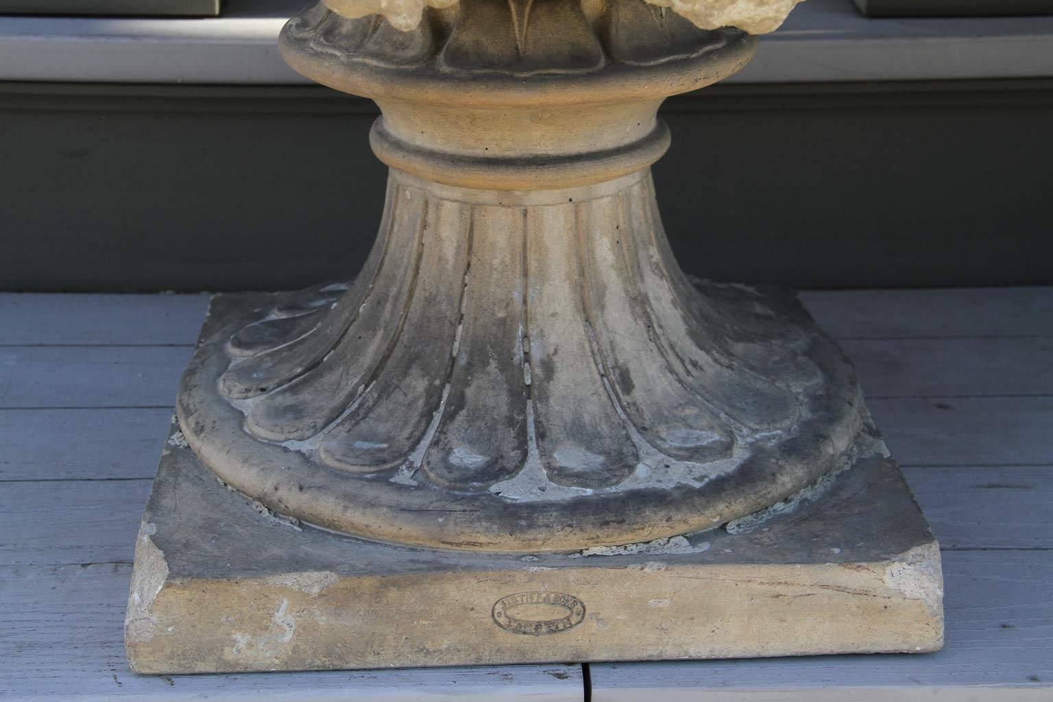 Pair of English Terra Cotta Garden Urns by J. Stiff and Sons 1