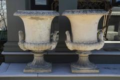 Pair of English Terra Cotta Garden Urns by J. Stiff and Sons