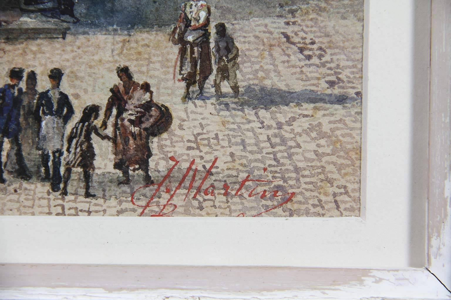 Group of Three 19th Century Signed Watercolor Scenes of Classical Rome 2