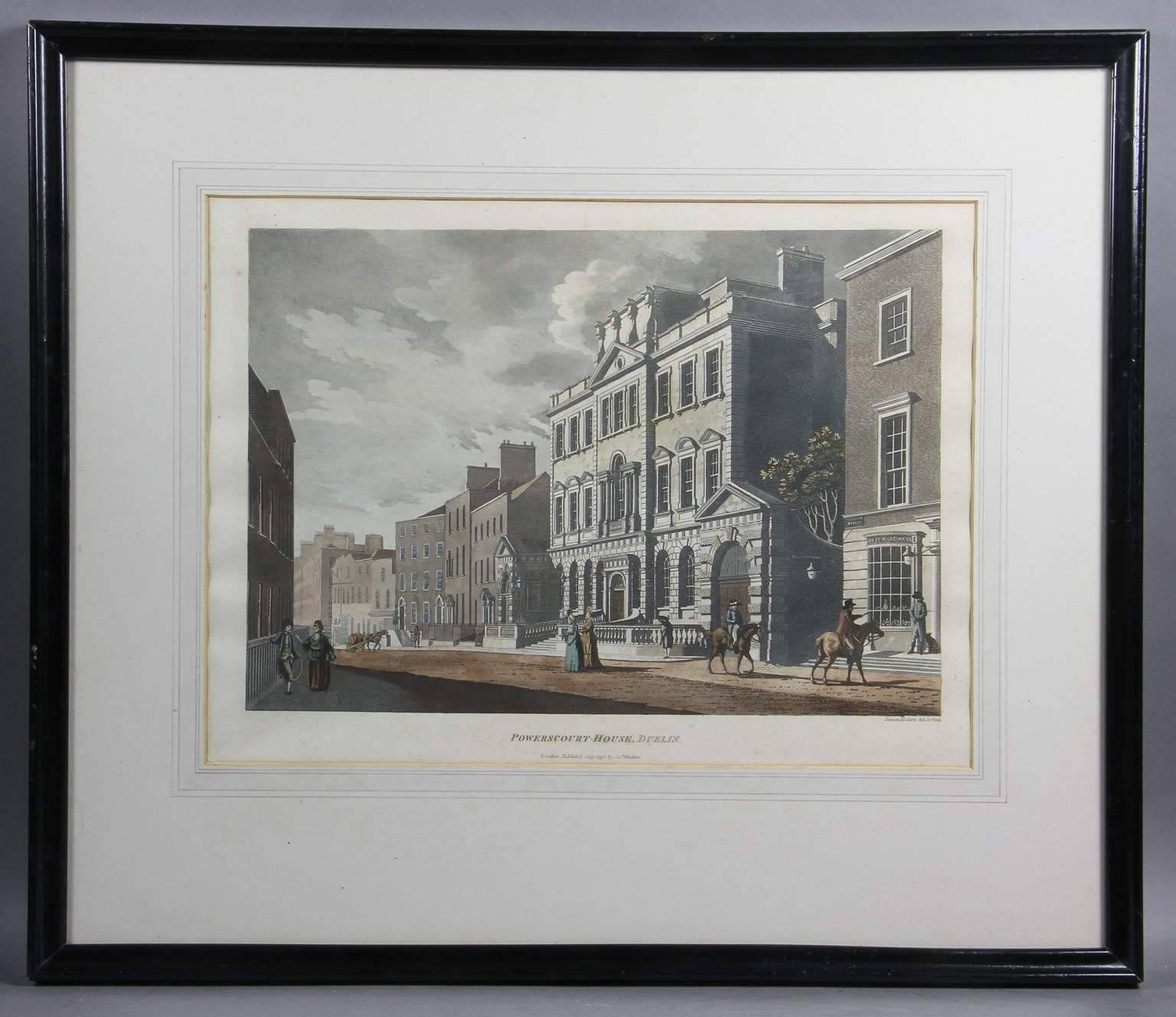 Including; great Courtyard at Dublin Castle, Customs House, West Front of St Patricks, Rotunda and New Rooms. Double matted in ebonized frames. Note: Part of the artists 