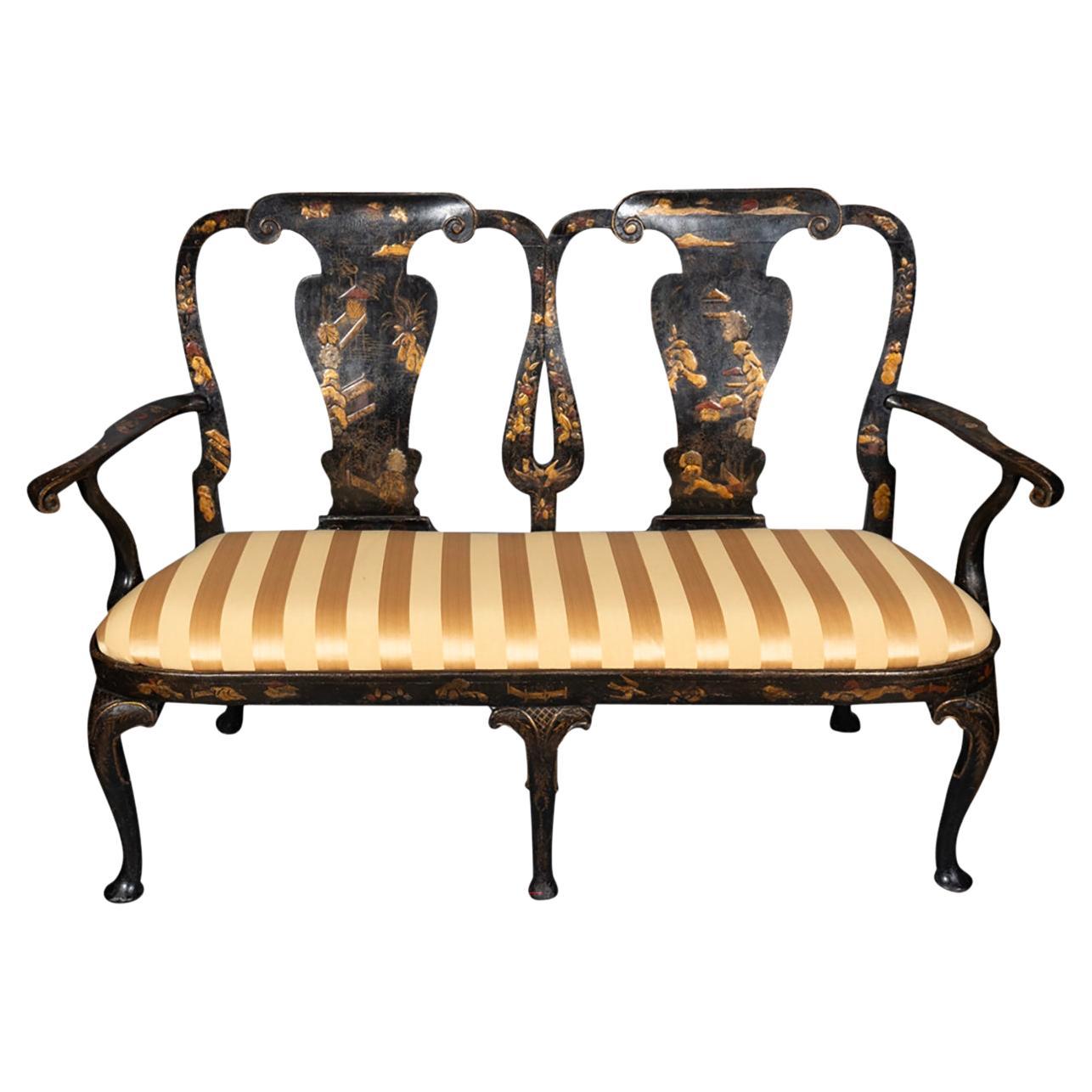 George I Japanned Chairback Settee