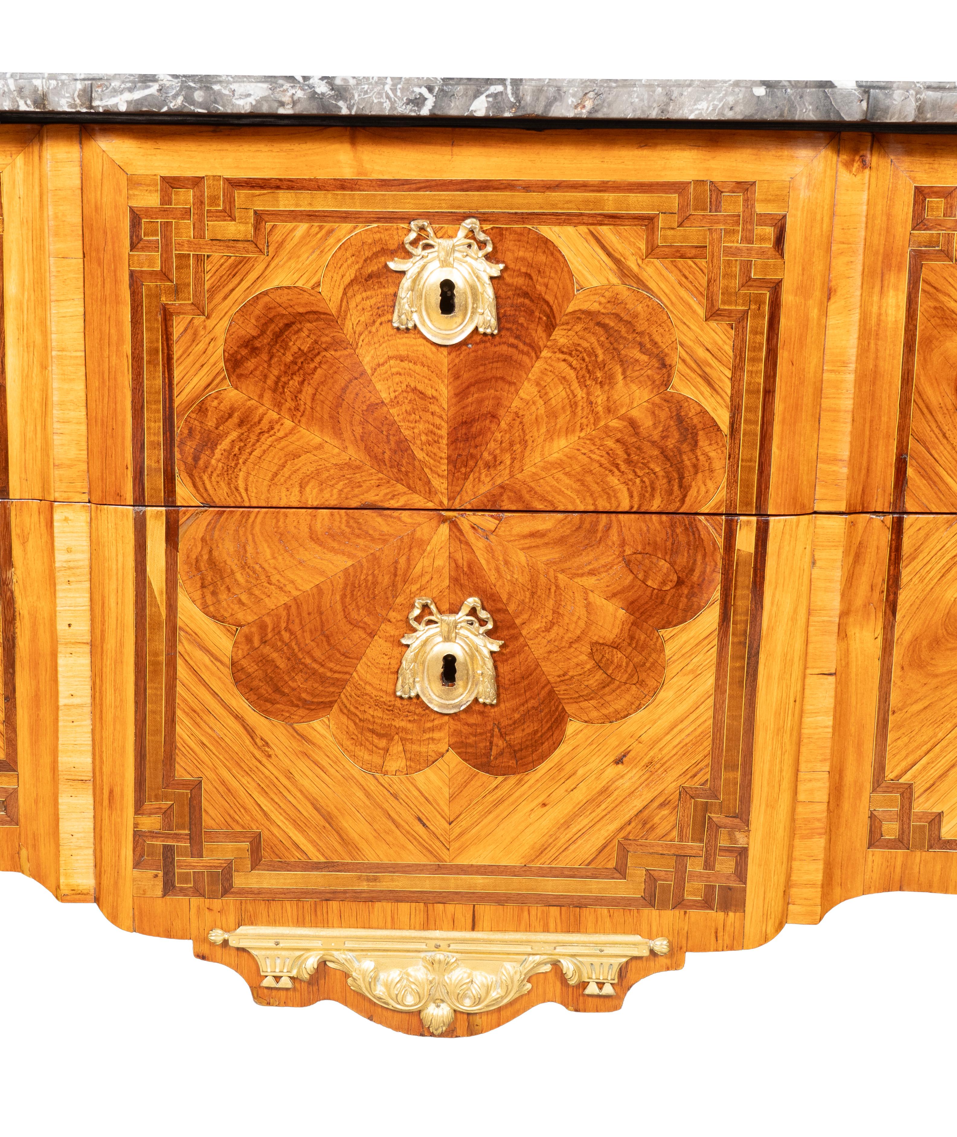 Louis XV Transitional Tulipwood And Kingwood Commode By Boudin For Sale 3
