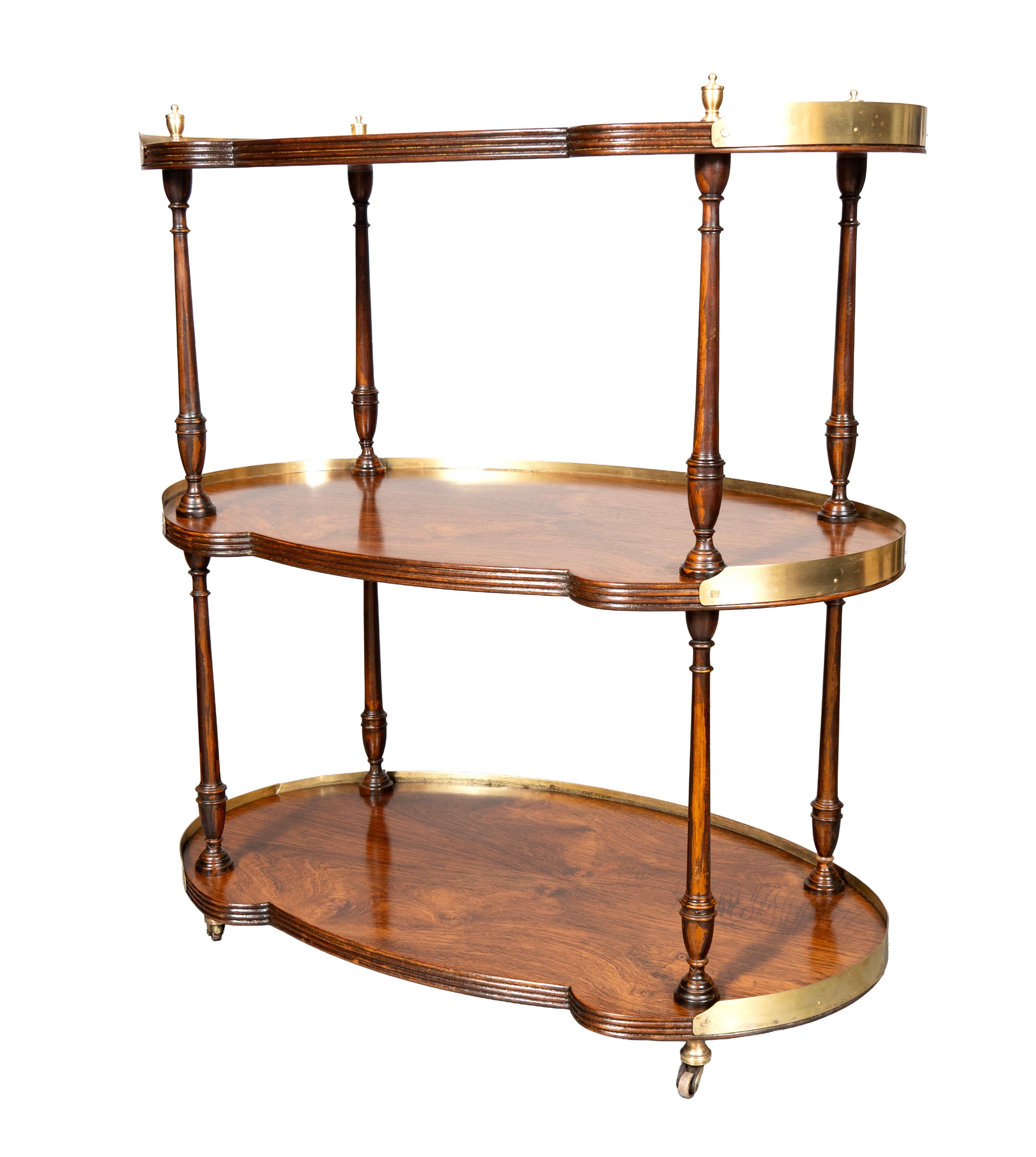 Mesa de campaña de palisandro estilo Regencia Latón en venta
