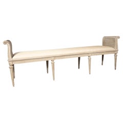 Louis XVI Style Creme Painted Bench