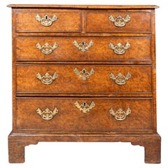 George II Burl Walnut Chest Of Drawers