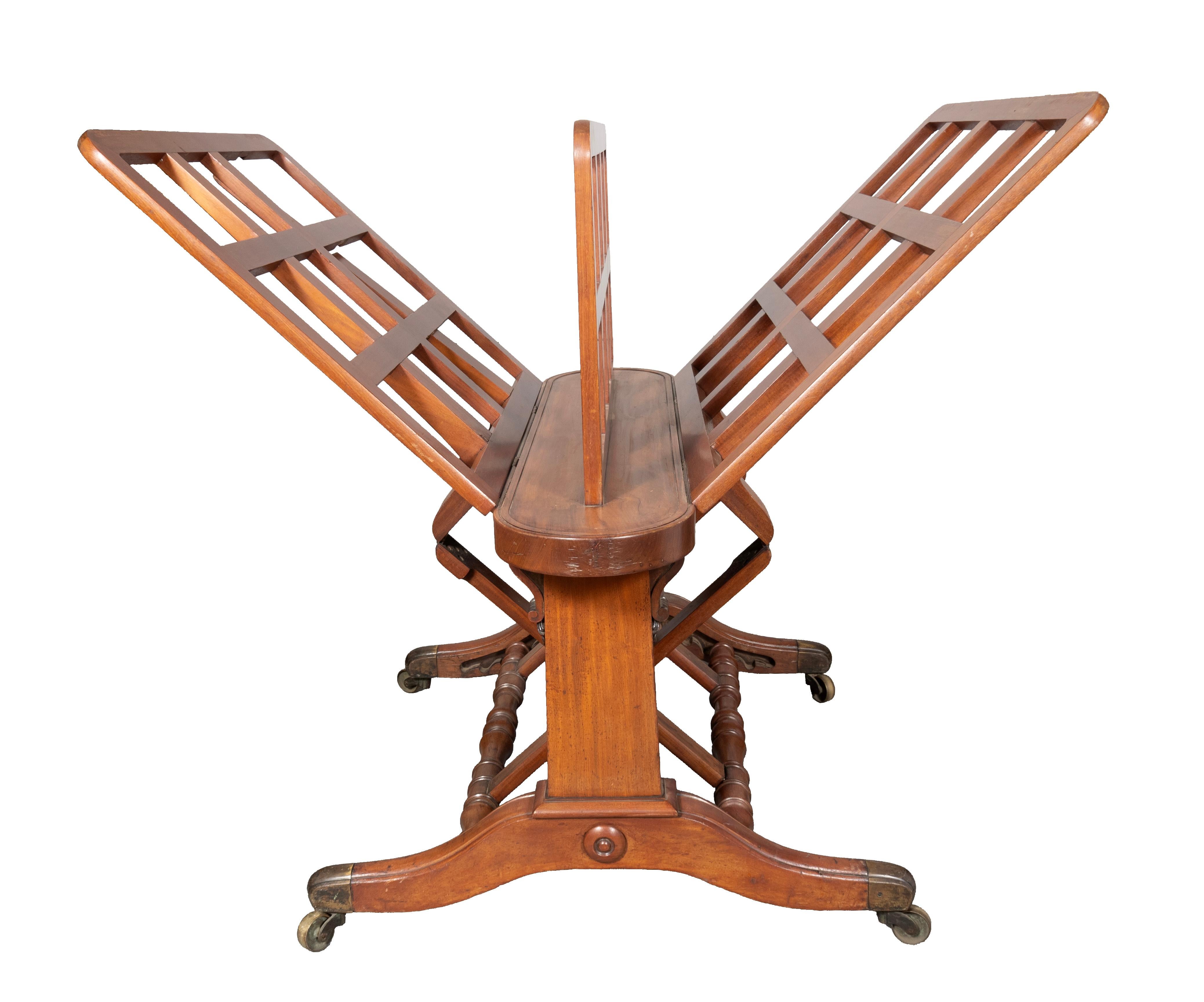 Brass William IV Oversize Mahogany Adjustable Folio Stand By Holland & Sons For Sale