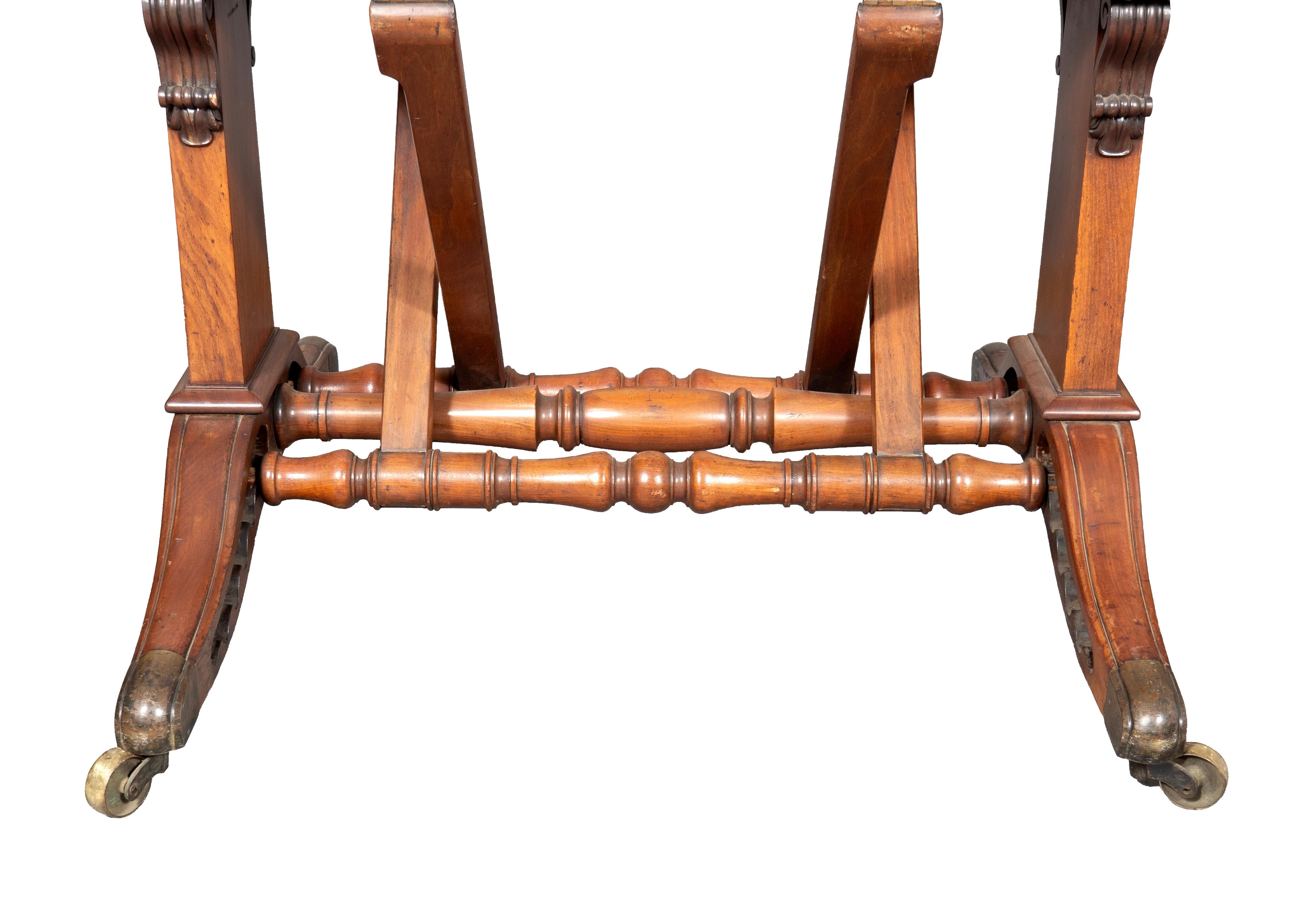 William IV Oversize Mahogany Adjustable Folio Stand By Holland & Sons For Sale 1