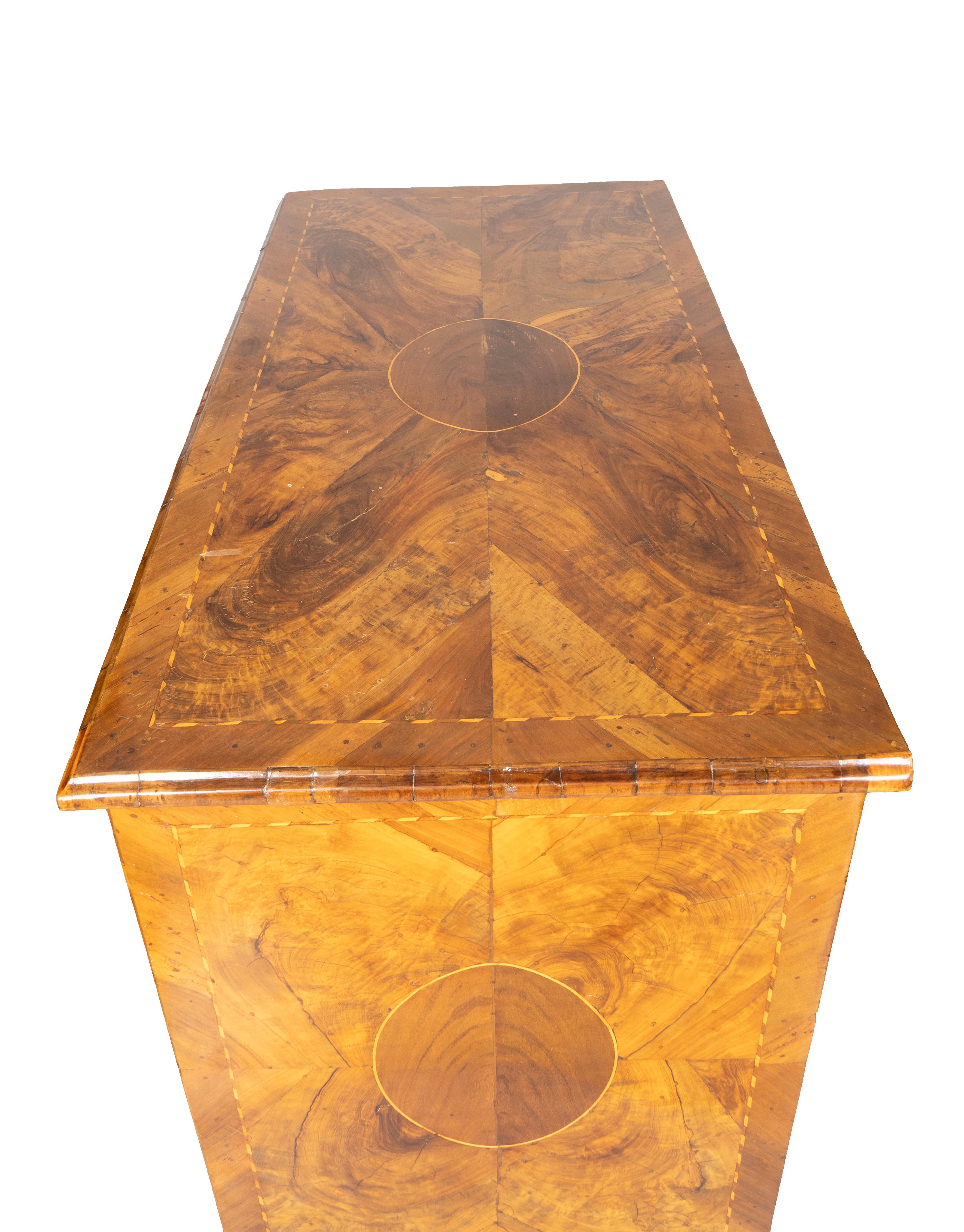 Italian Neoclassic Walnut Commode For Sale 4