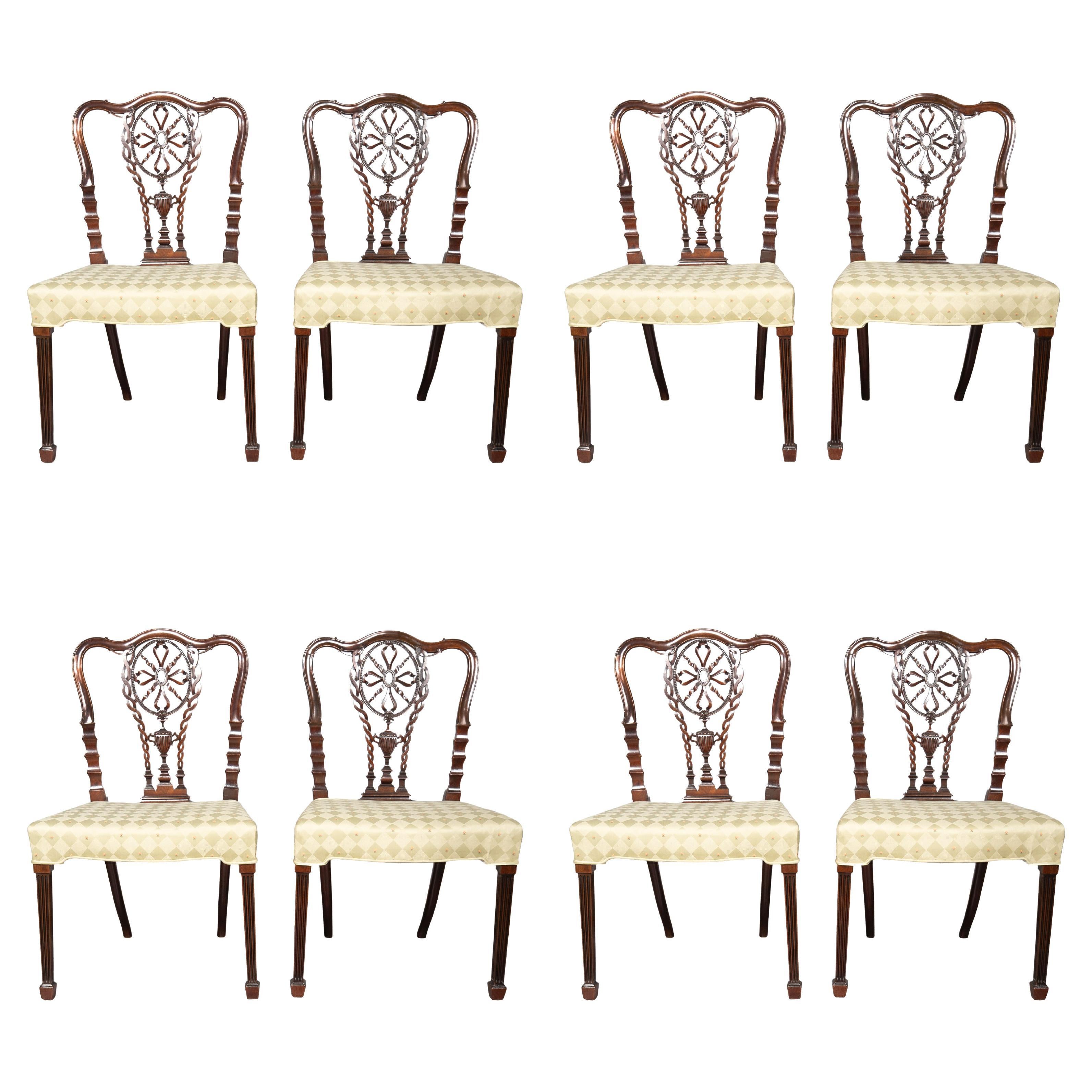 Set Of Eight Fine George III Mahogany Dining Chairs