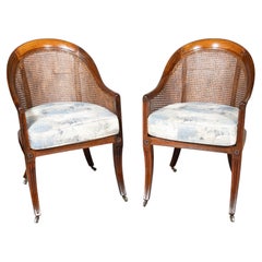 Pair Of Regency Rosewood Caned Armchairs