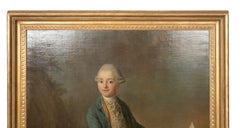 Georgian Portrait Painting Of A Boy Holding A Kite