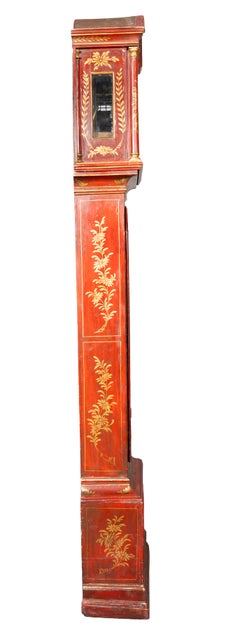 George III Red Japanned Tall Case Clock