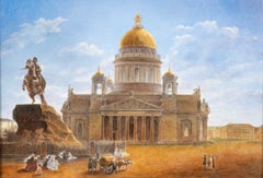 Porcelain Plaque Featuring St Isaac's Cathedral With Peter The Great