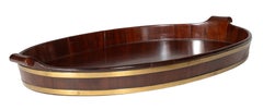 Large Regency Mahogany And Brass Banded Oyster Tray