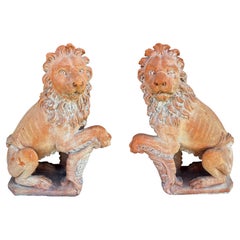 Pair Of Italian Terracotta Lions