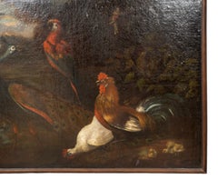 Nature morte européenne encadrée représentant des oiseaux
