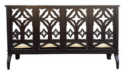 Gothic Revival Brown Painted Oak Hall Bench