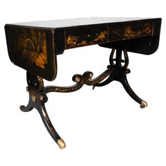 Regency Black Japanned Sofa Table