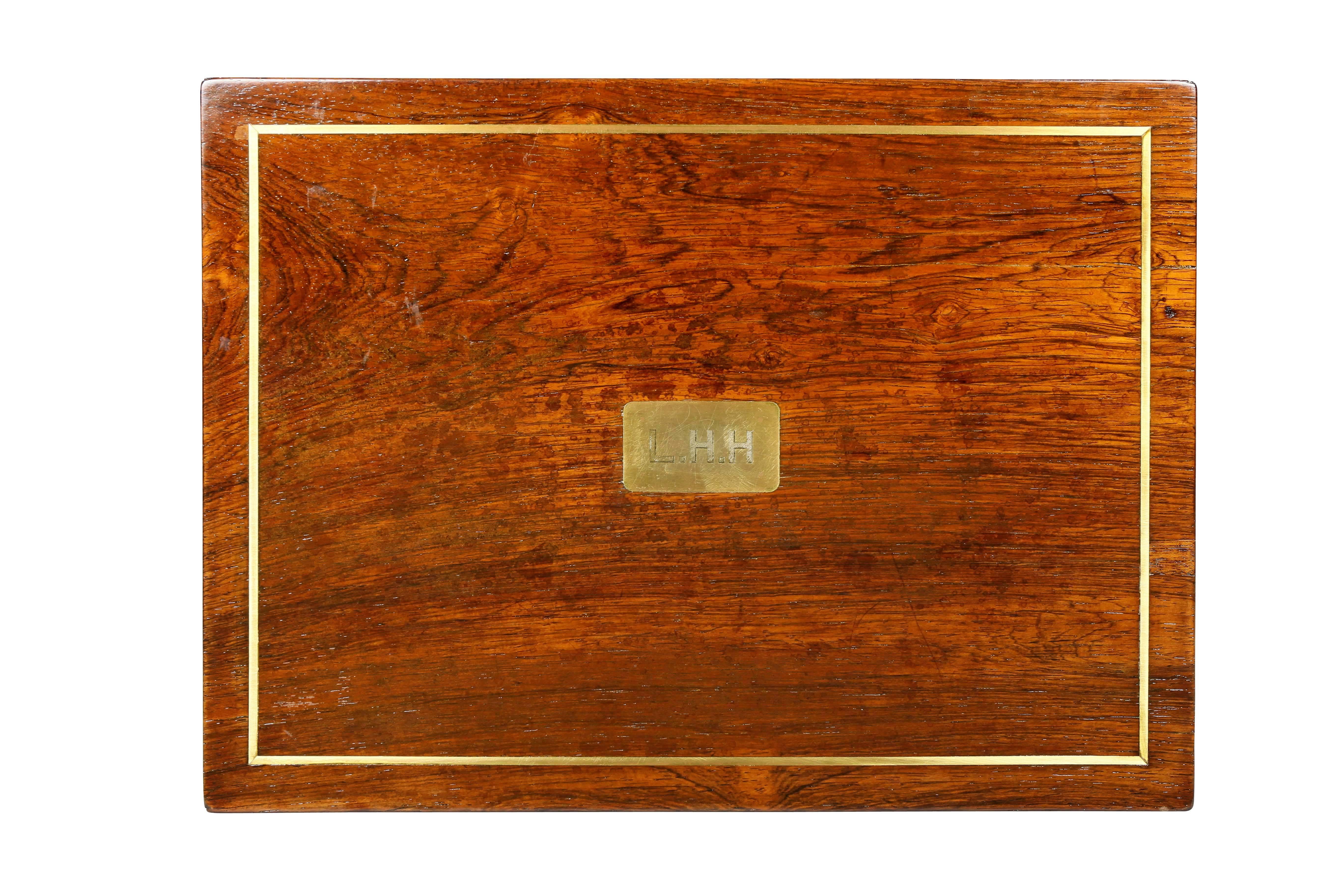 Edwardian Rosewood Benson and Hedges Humidor In Good Condition In Essex, MA