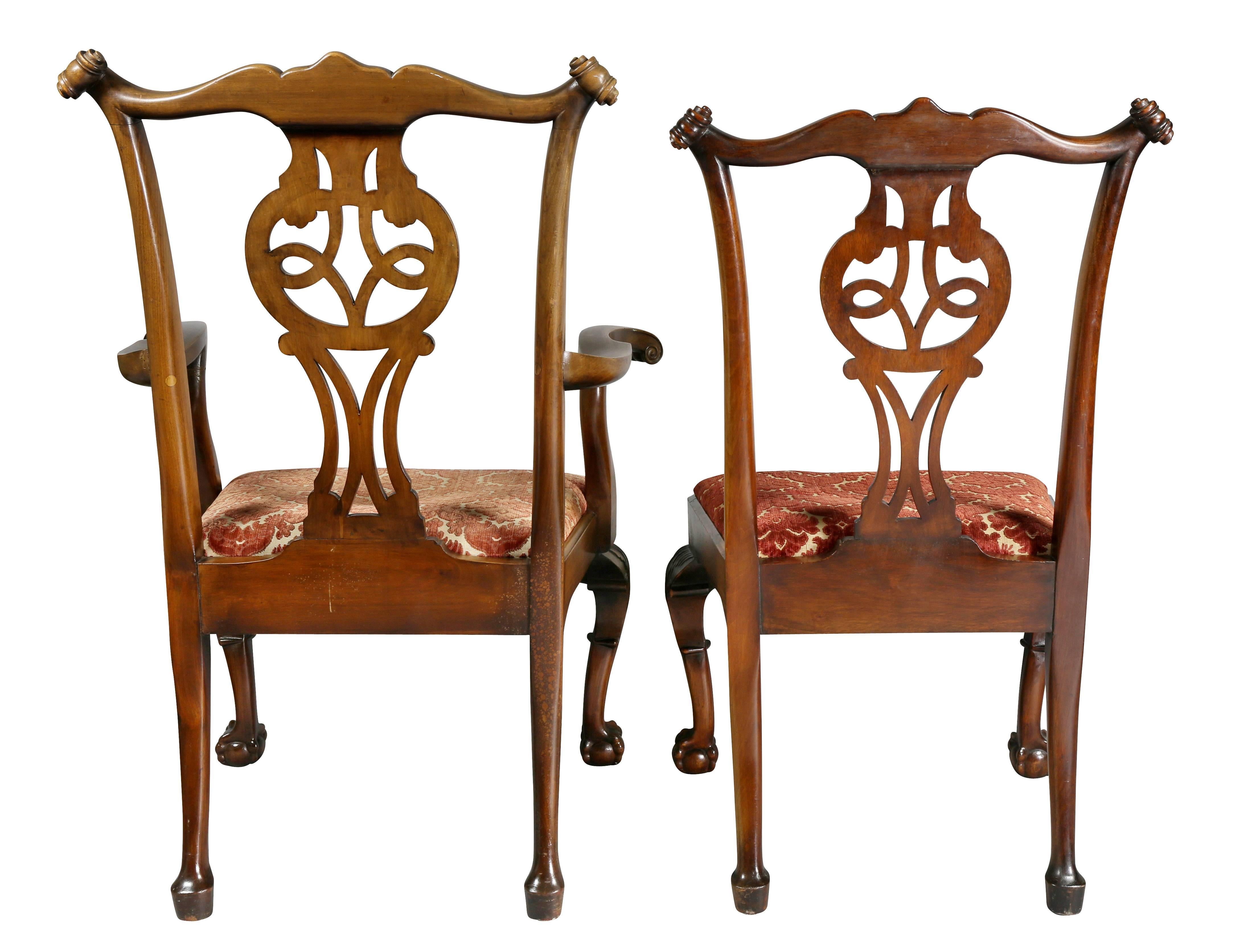 Set of Eight Waring And Gillow George III Style Mahogany Dining Chairs For Sale 1