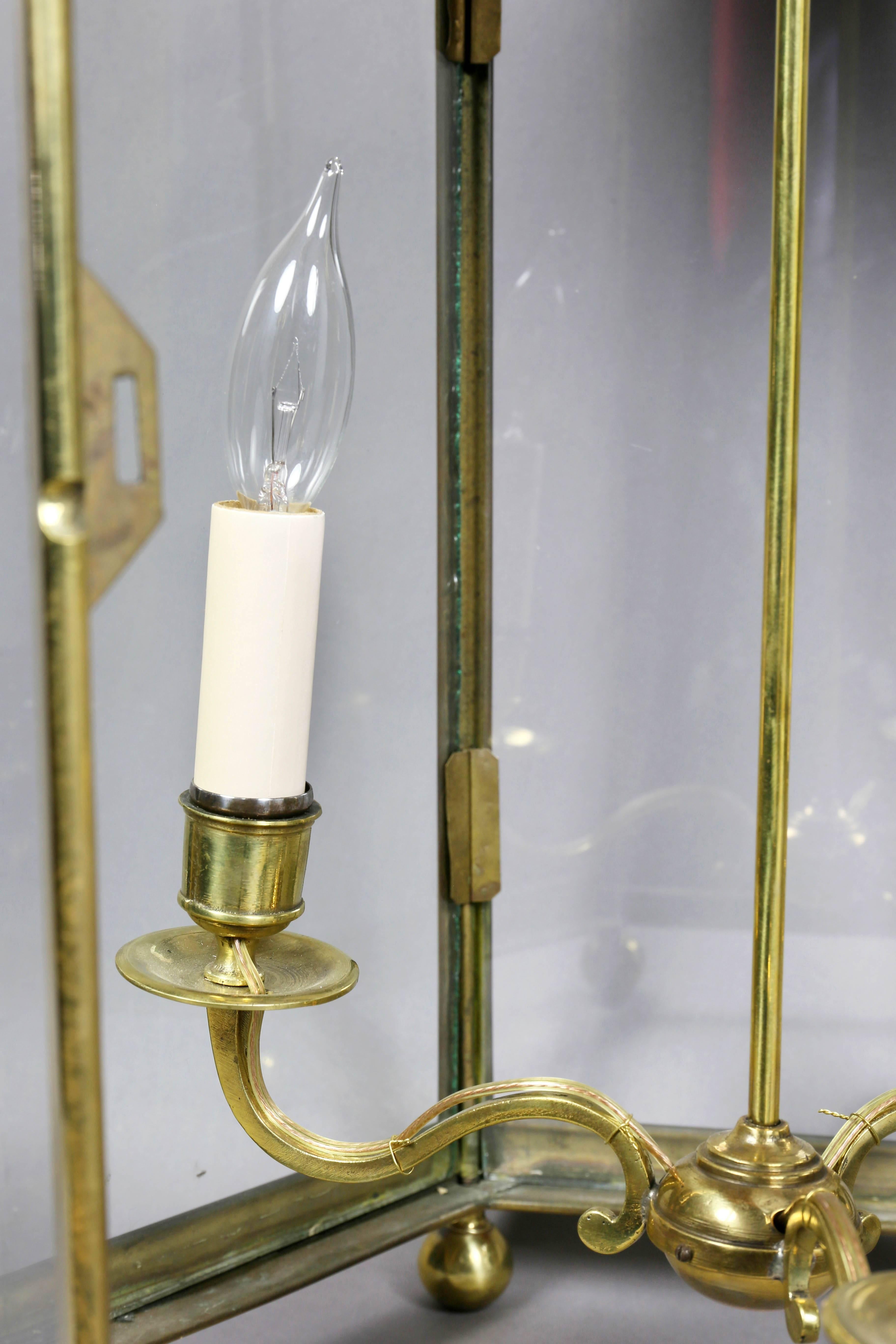 19th Century Edwardian Brass and Glass Lantern
